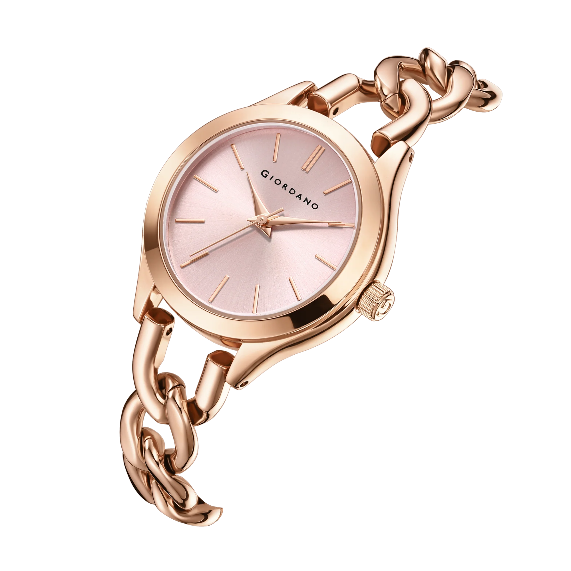 Giordano Modern Analog Watch for Women – Sleek Dial with Unique Chain-Link Bracelet and Stylish Stainless Steel Strap | GZ-60087-33 - Image 7