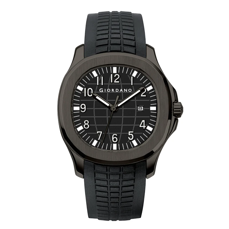 Giordano Modern Analog Watch with Textured dial and Sleek Silicon Strap for Men - GZ-50118-01 - Image 4