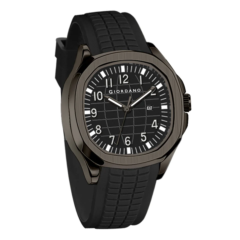 Giordano Modern Analog Watch with Textured dial and Sleek Silicon Strap for Men - GZ-50118-01 - Image 6