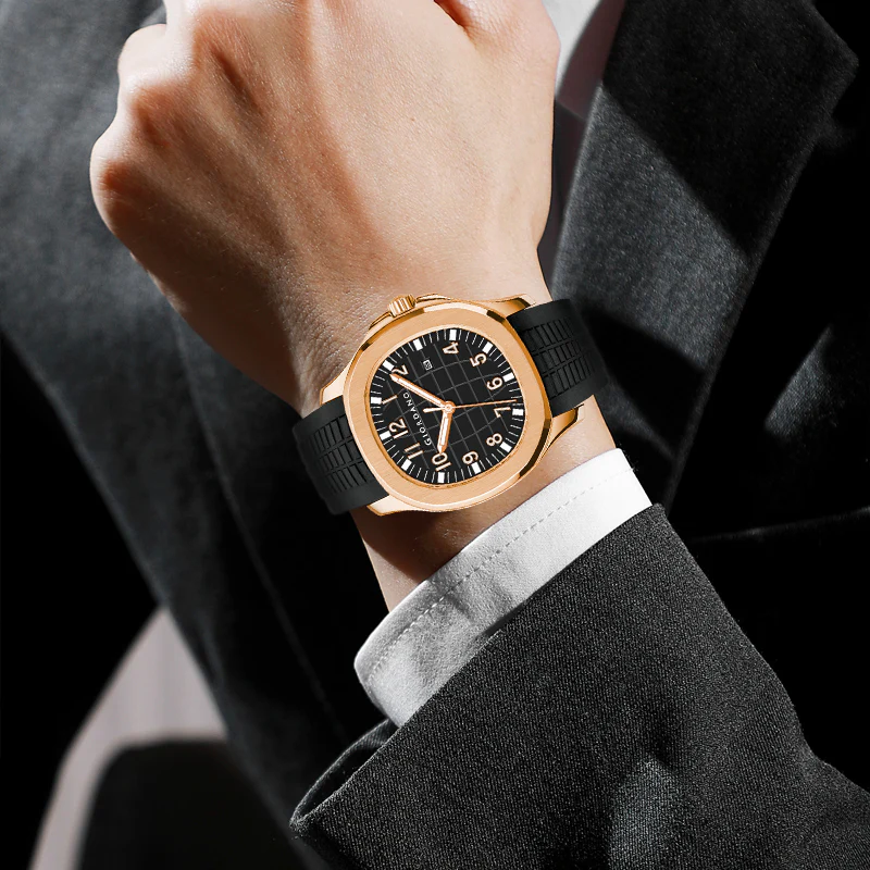 Giordano Modern Analog Watch with Textured dial and Sleek Silicon Strap for Men - GZ-50118-02 - Image 2