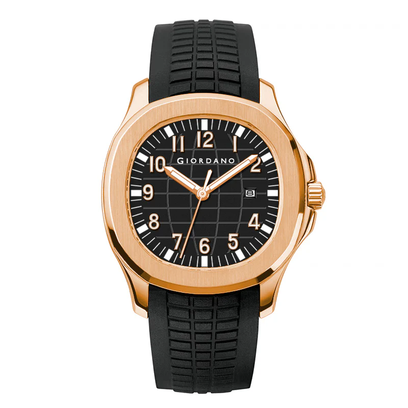 Giordano Modern Analog Watch with Textured dial and Sleek Silicon Strap for Men - GZ-50118-02 - Image 4