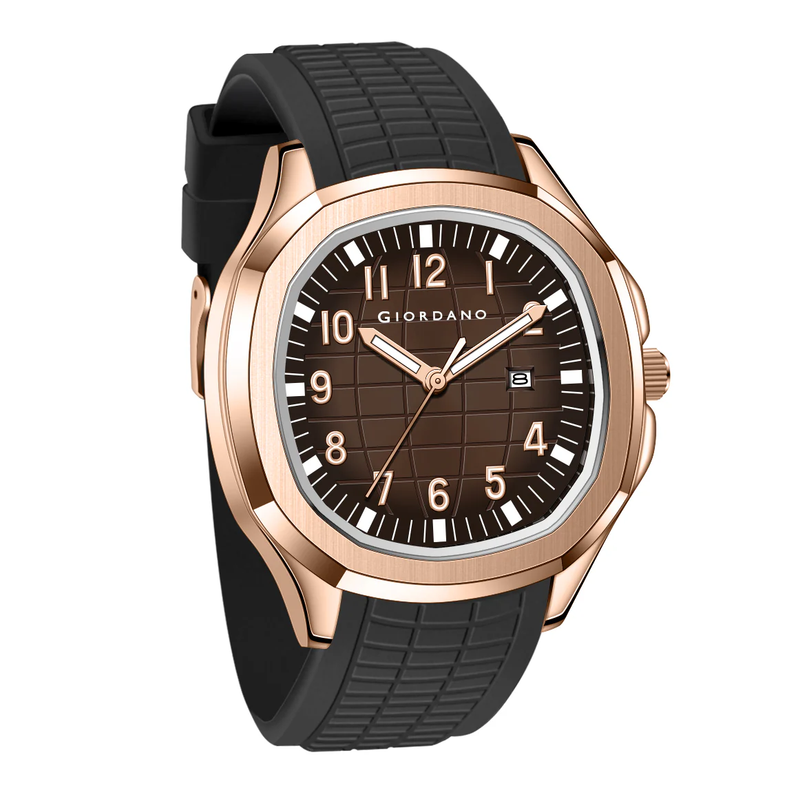 Giordano Modern Analog Watch with Textured dial and Sleek Silicon Strap for Men - GZ-50118-05 - Image 6