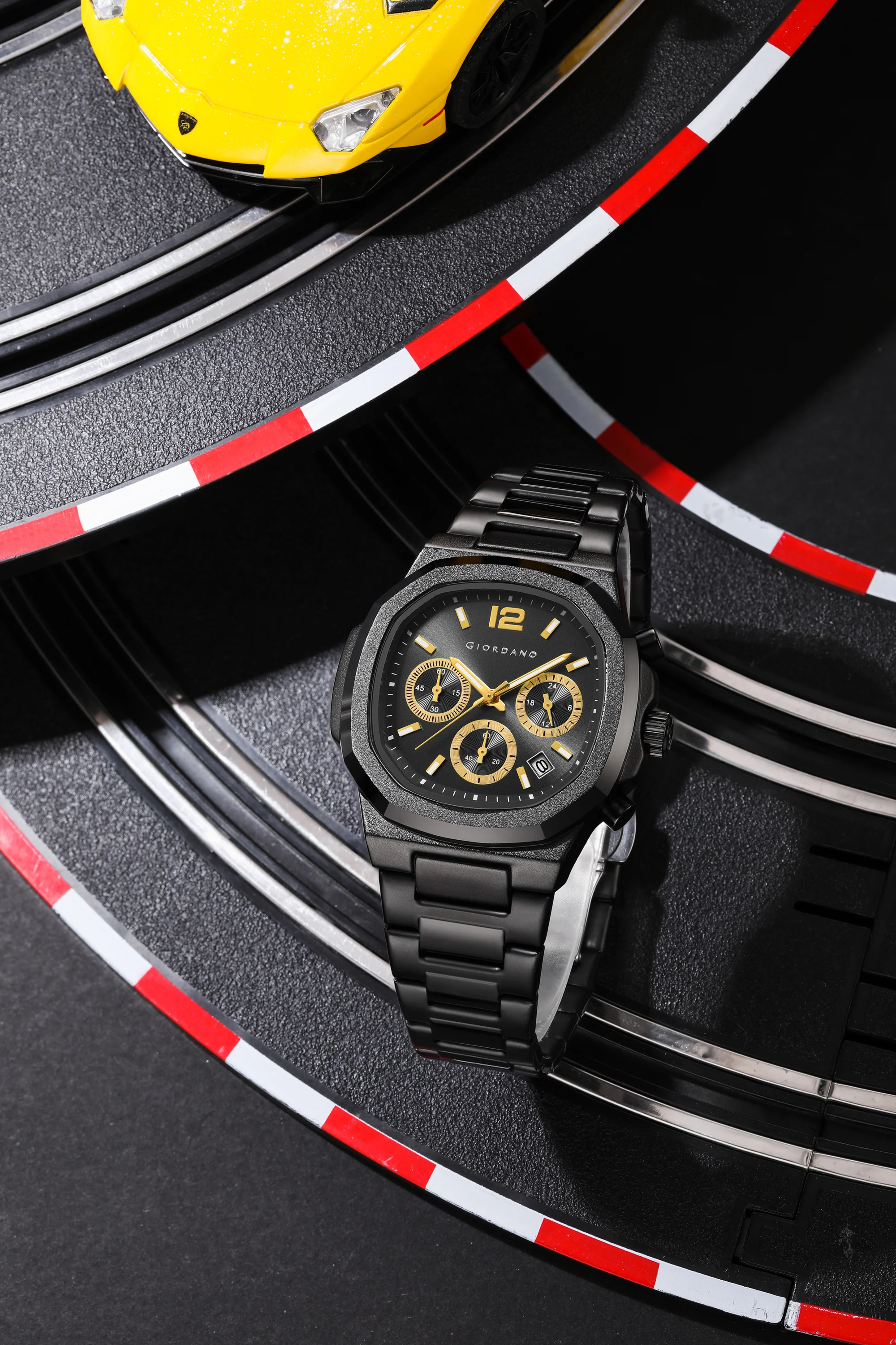 Giordano Modern Multifunctional Watch for Men with Octagonal dial , Date Display and stainless steel strap | GZ-50148-11 - Image 3
