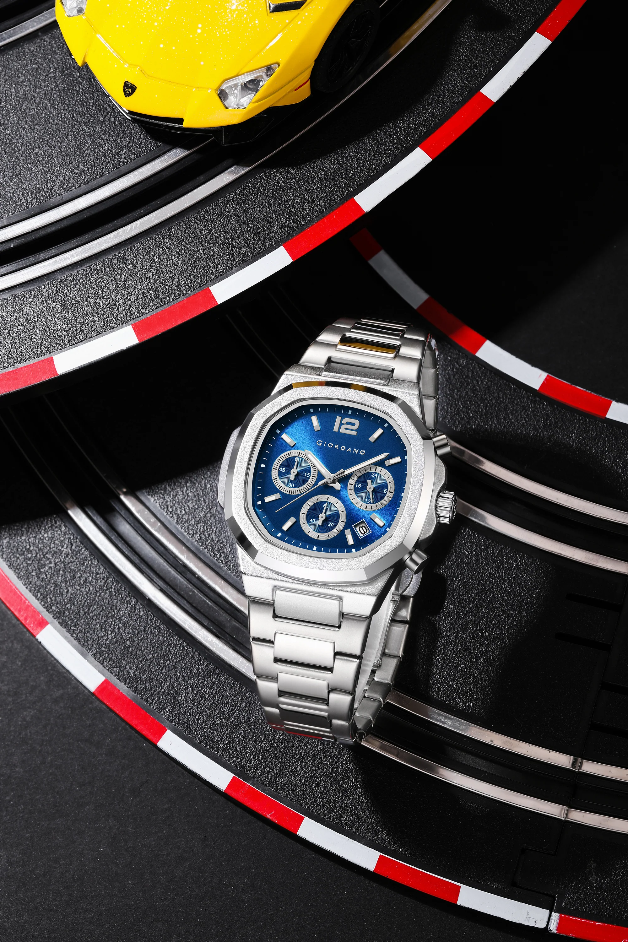 Giordano Modern Multifunctional Watch for Men with Octagonal dial , Date Display and stainless steel strap | GZ-50148-22 - Image 3