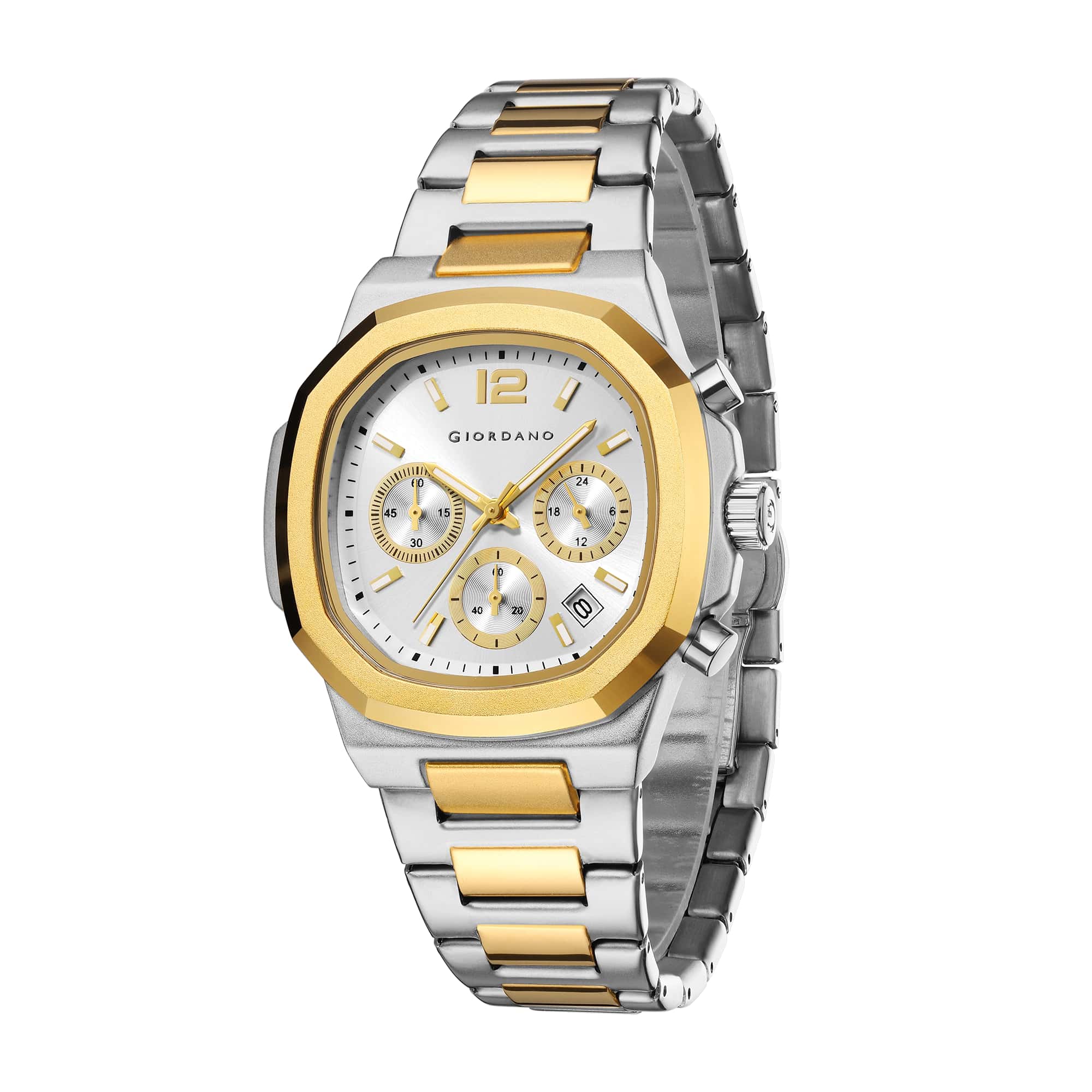 Giordano Modern Multifunctional Watch for Men with Octagonal dial , Date Display and stainless steel strap | GZ-50148-33 - Image 5