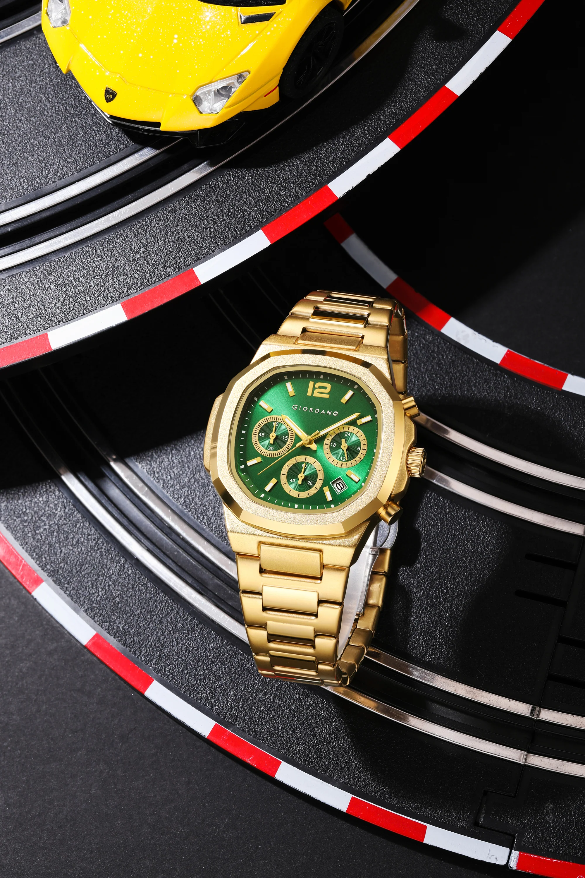 Giordano Modern Multifunctional Watch for Men with Octagonal dial , Date Display and stainless steel strap | GZ-50148-44 - Image 3
