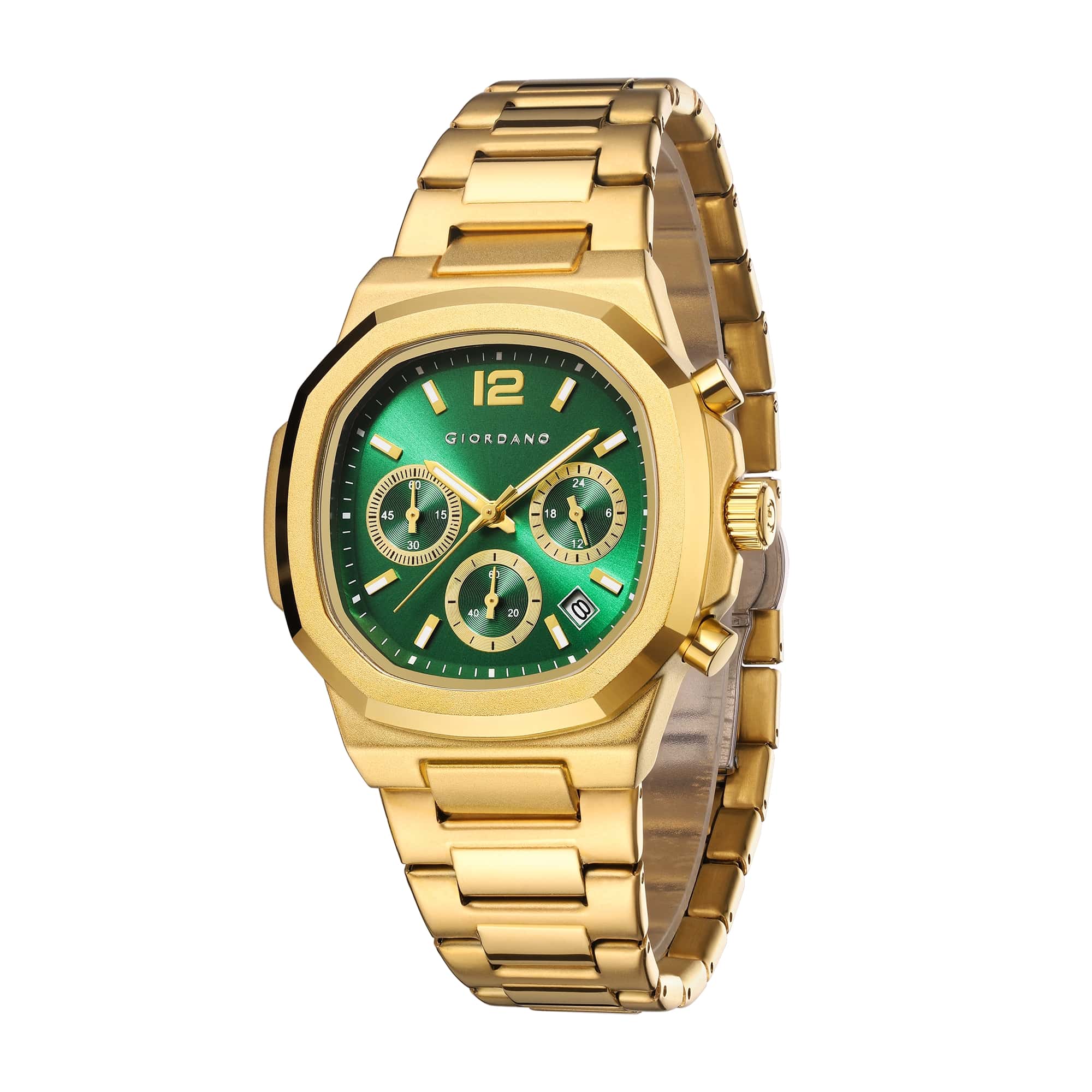 Giordano Modern Multifunctional Watch for Men with Octagonal dial , Date Display and stainless steel strap | GZ-50148-44 - Image 5