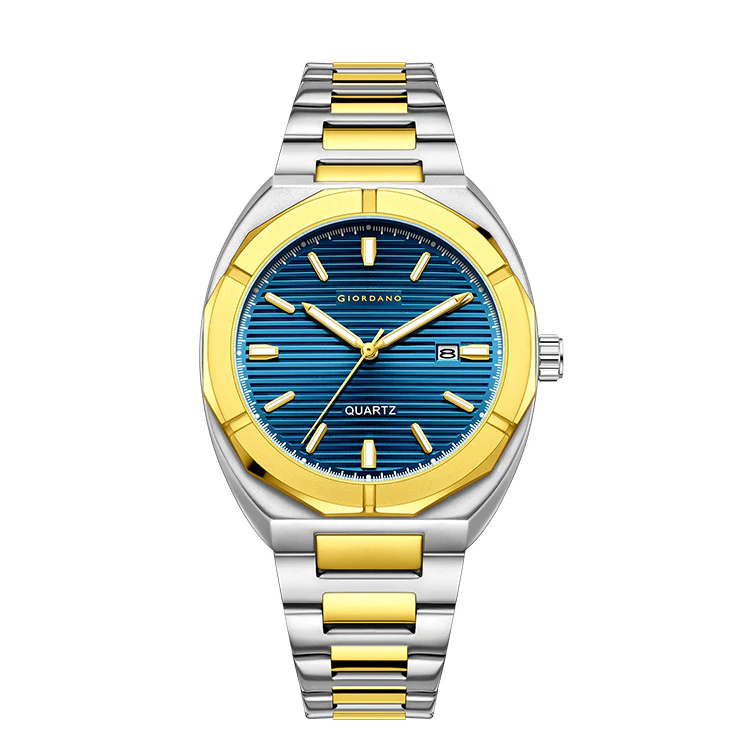 Giordano Modern  Watch for men – Textured Dial, Date Display and Stainless Steel Strap GZ-50141-22 - Image 7