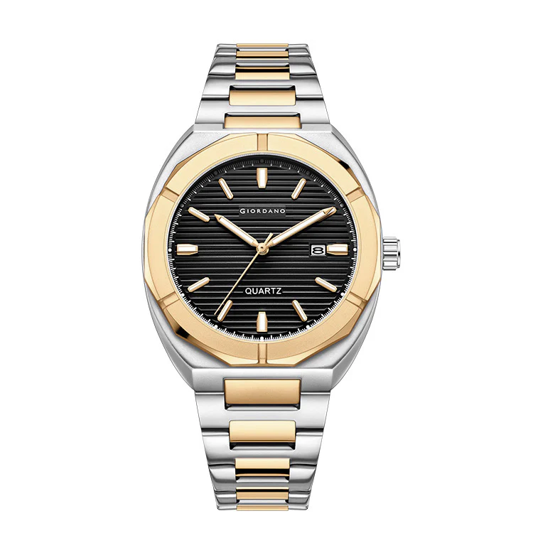 Giordano Modern  Watch for men – Textured Dial, Date Display and Stainless Steel Strap GZ-50141-33 - Image 7
