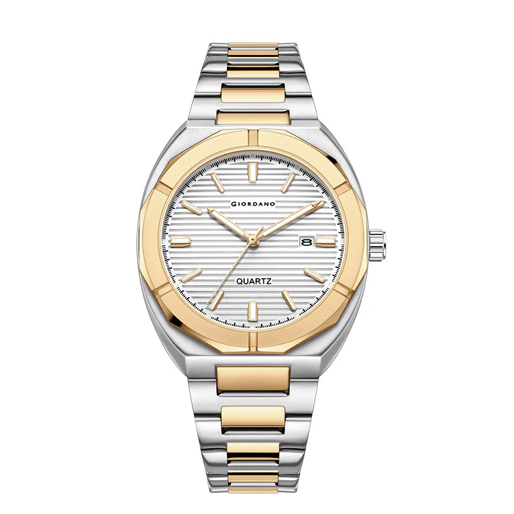Giordano Modern  Watch for men – Textured Dial, Date Display and Stainless Steel Strap GZ-50141-44 - Image 7