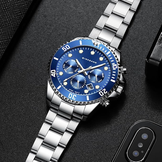 Giordano Multi-Function Analog Wrist Watch for Men Water Resistant with Classy Dial and Strap|Compliment Your Look|Ideal Gift for|Men's|Boy | GZ-50085-33 - Image 3