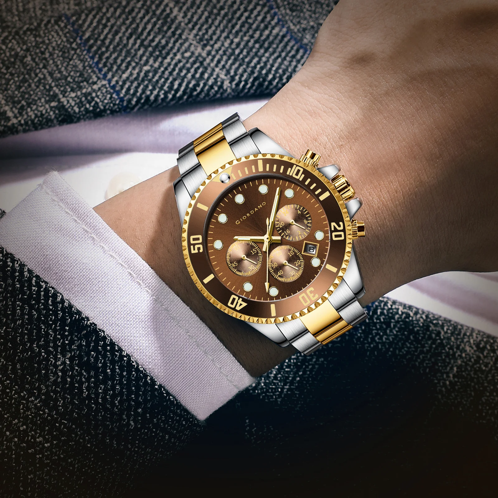 Giordano Multi-Function Analog Wrist Watch for Men Water Resistant with Classy Dial and Strap|Compliment Your Look|Ideal Gift for|Men's|Boy | GZ-50085-77 - Image 2