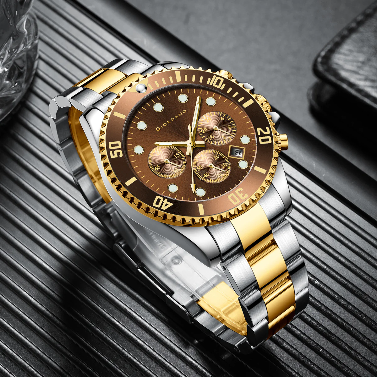 Giordano Multi-Function Analog Wrist Watch for Men Water Resistant with Classy Dial and Strap|Compliment Your Look|Ideal Gift for|Men's|Boy | GZ-50085-77 - Image 3