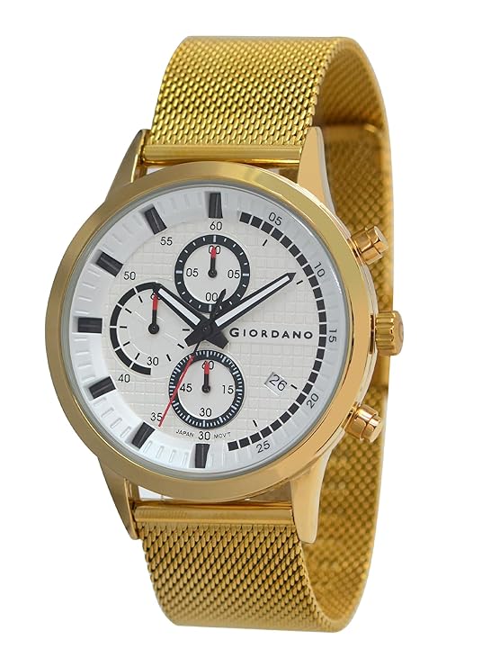 Giordano Multi Function - Performance Sport Watch for Men with Stopwatch Function & Mesh Metal Strap | GZ-50095-22 - Image 2