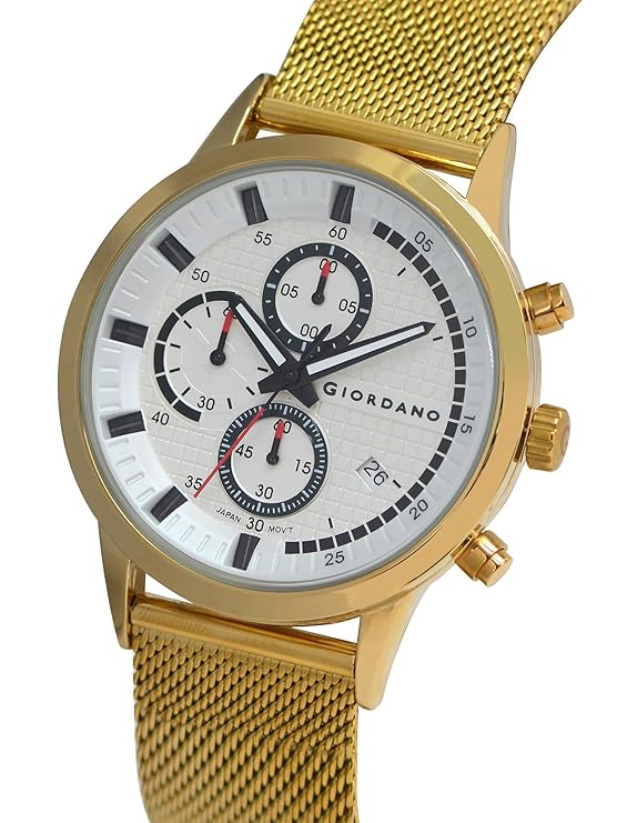 Giordano Multi Function - Performance Sport Watch for Men with Stopwatch Function & Mesh Metal Strap | GZ-50095-22 - Image 4