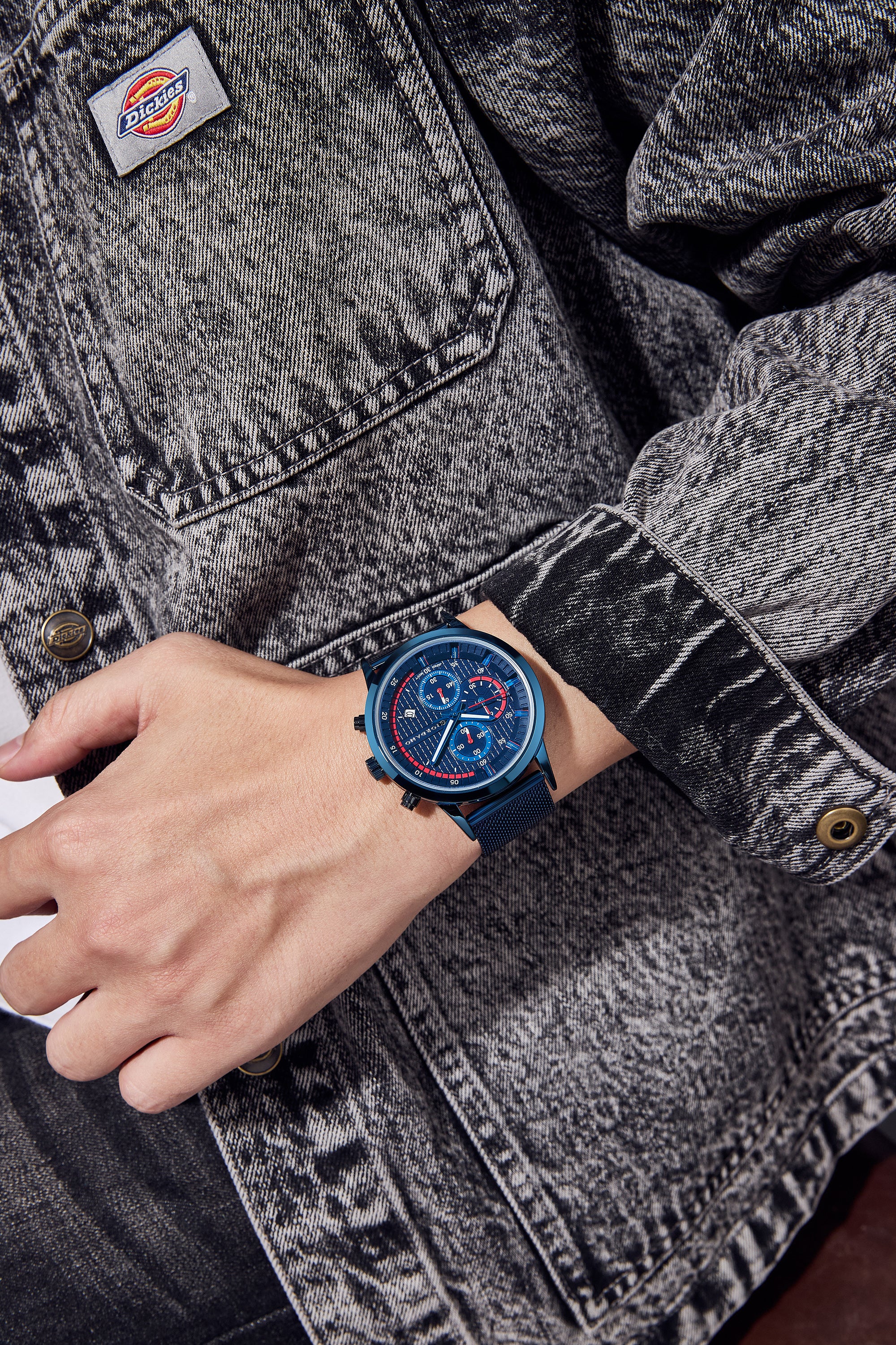 Giordano Multi Function - Performance Sport Watch for Men with Stopwatch Function & Mesh Metal Strap | GZ-50095-33 - Image 2