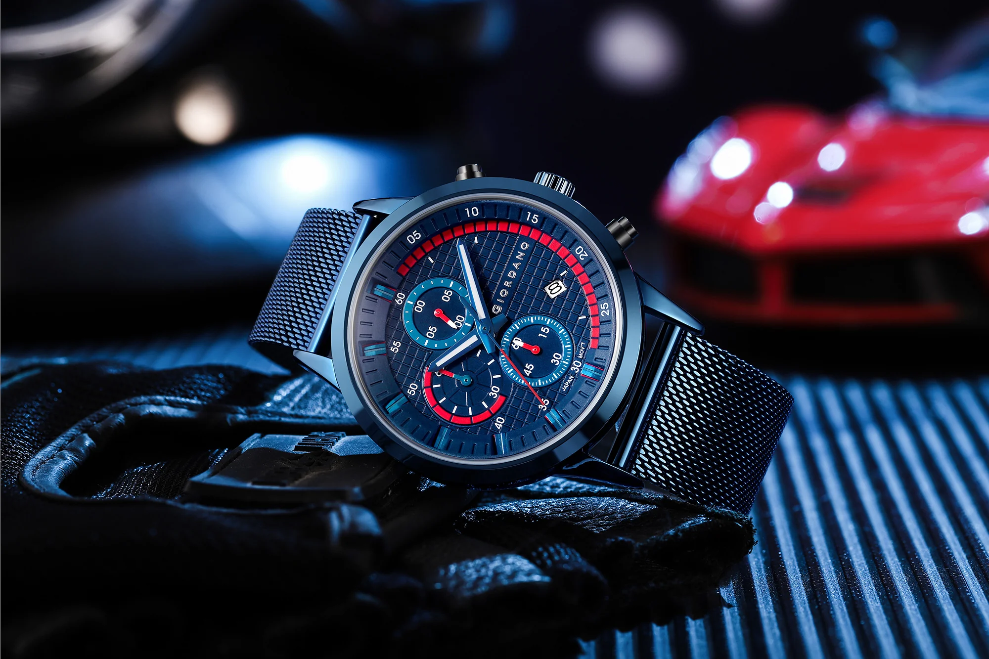 Giordano Multi Function - Performance Sport Watch for Men with Stopwatch Function & Mesh Metal Strap | GZ-50095-33 - Image 3