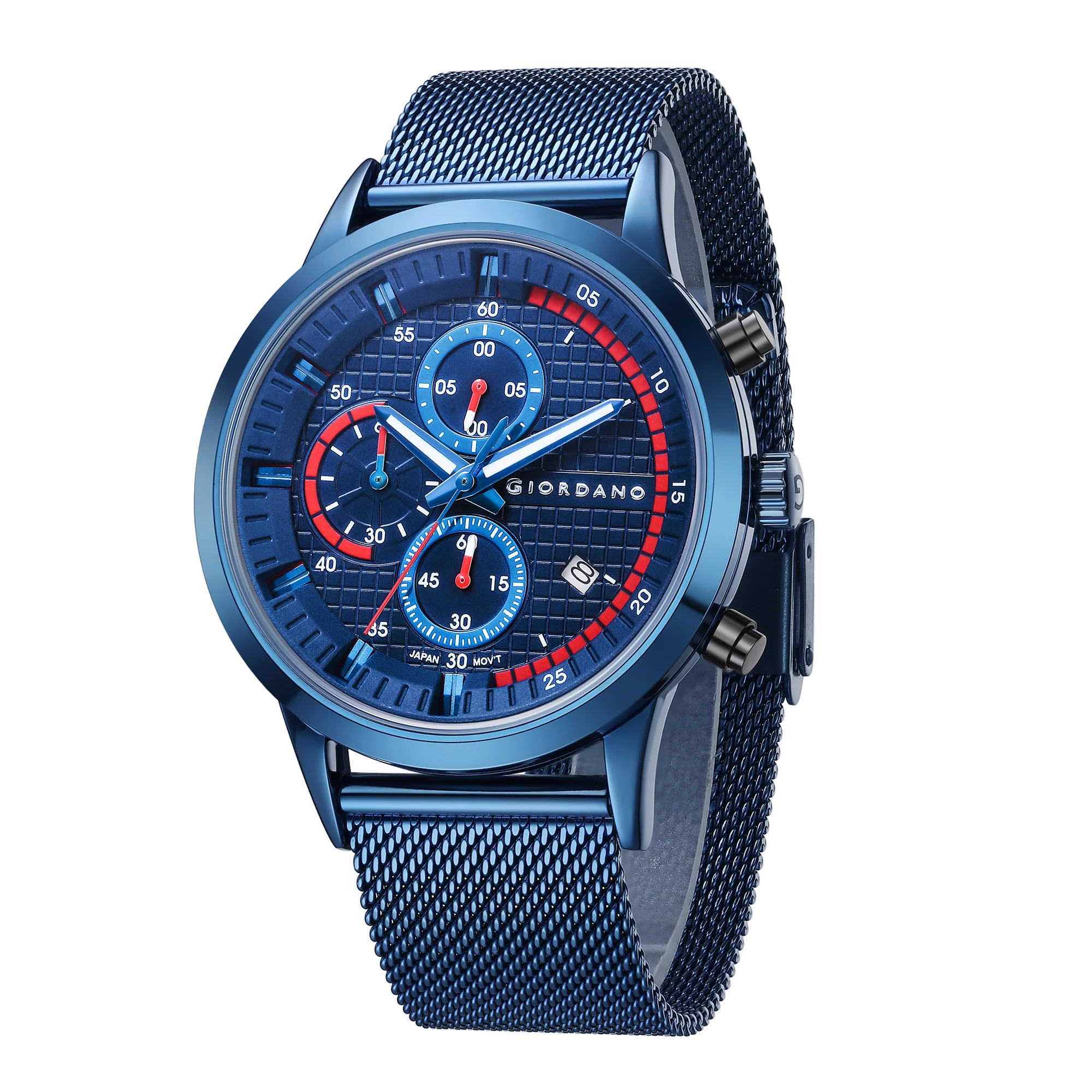 Giordano Multi Function - Performance Sport Watch for Men with Stopwatch Function & Mesh Metal Strap | GZ-50095-33 - Image 6