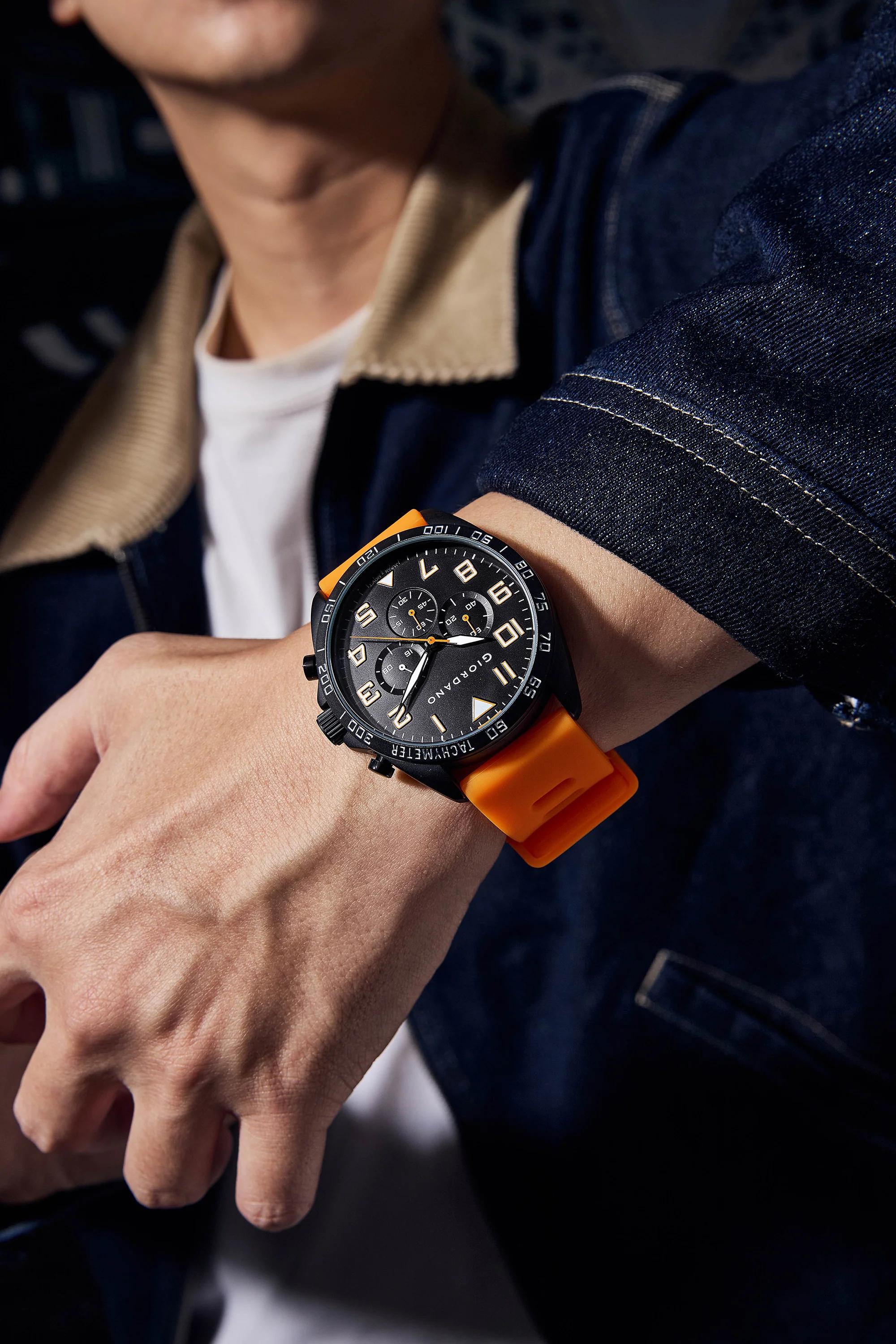 Giordano Multi Function - Performance Sport Watch for Men with Stopwatch Function & Silicon Strap | GZ-50092-01 - Image 2