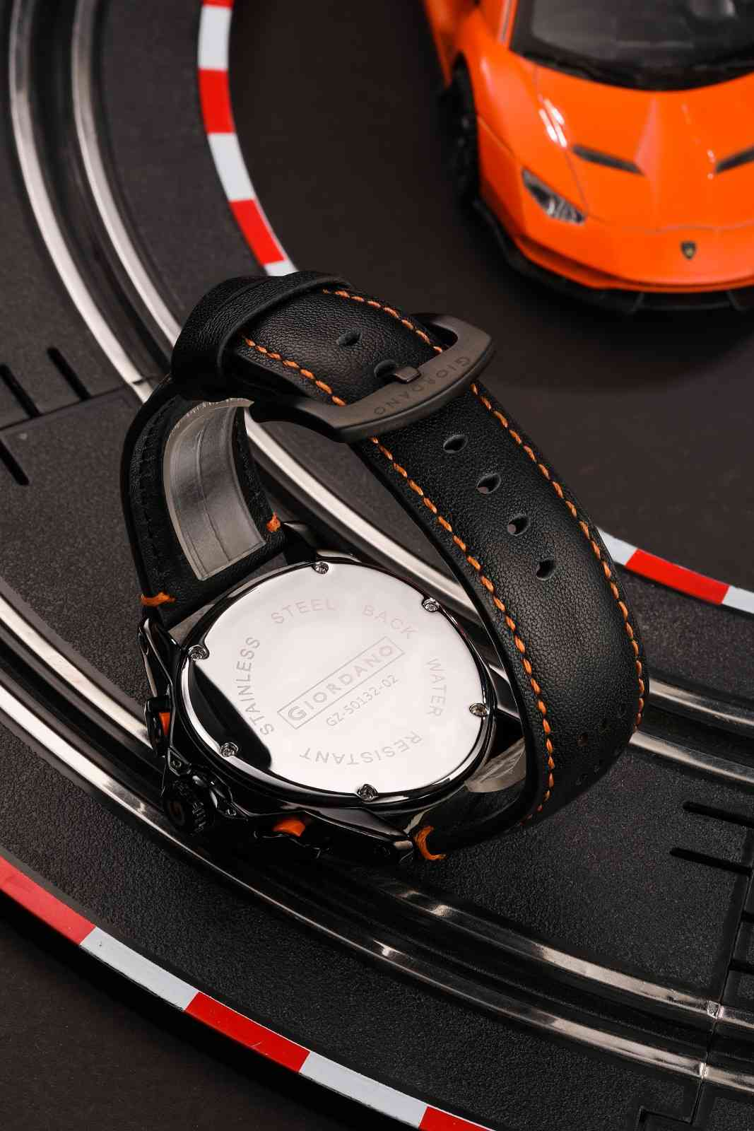 Giordano Multi Function Watch For Men -Unique Triangle Dial, Dual-Date Display With Leather Strap GZ-50132-02 - Image 5