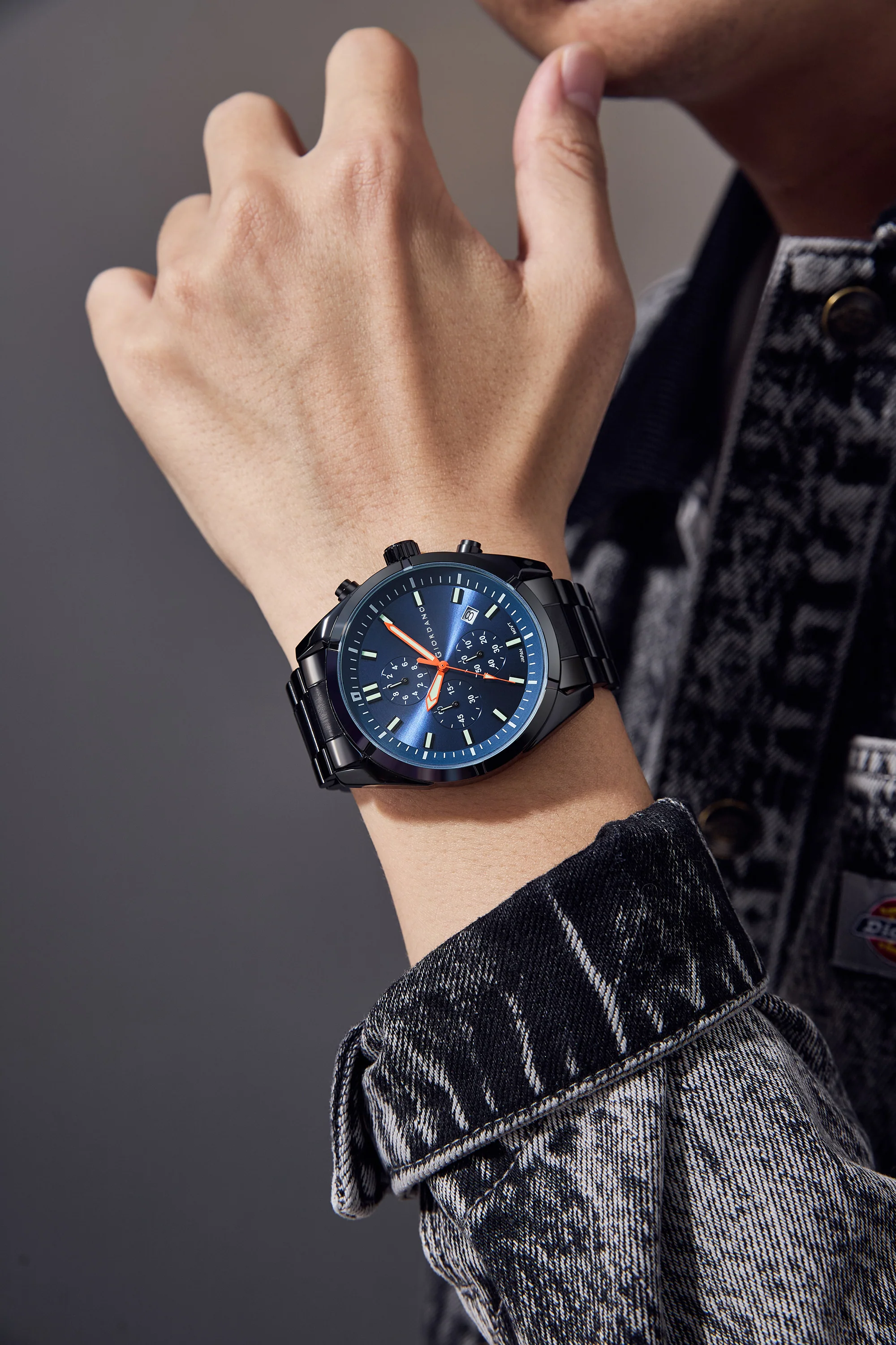 Giordano Multi Function Watch for Men with Round dial, Luminous Hands and Stainless Steel Strap | GZ-50096-22 - Image 2