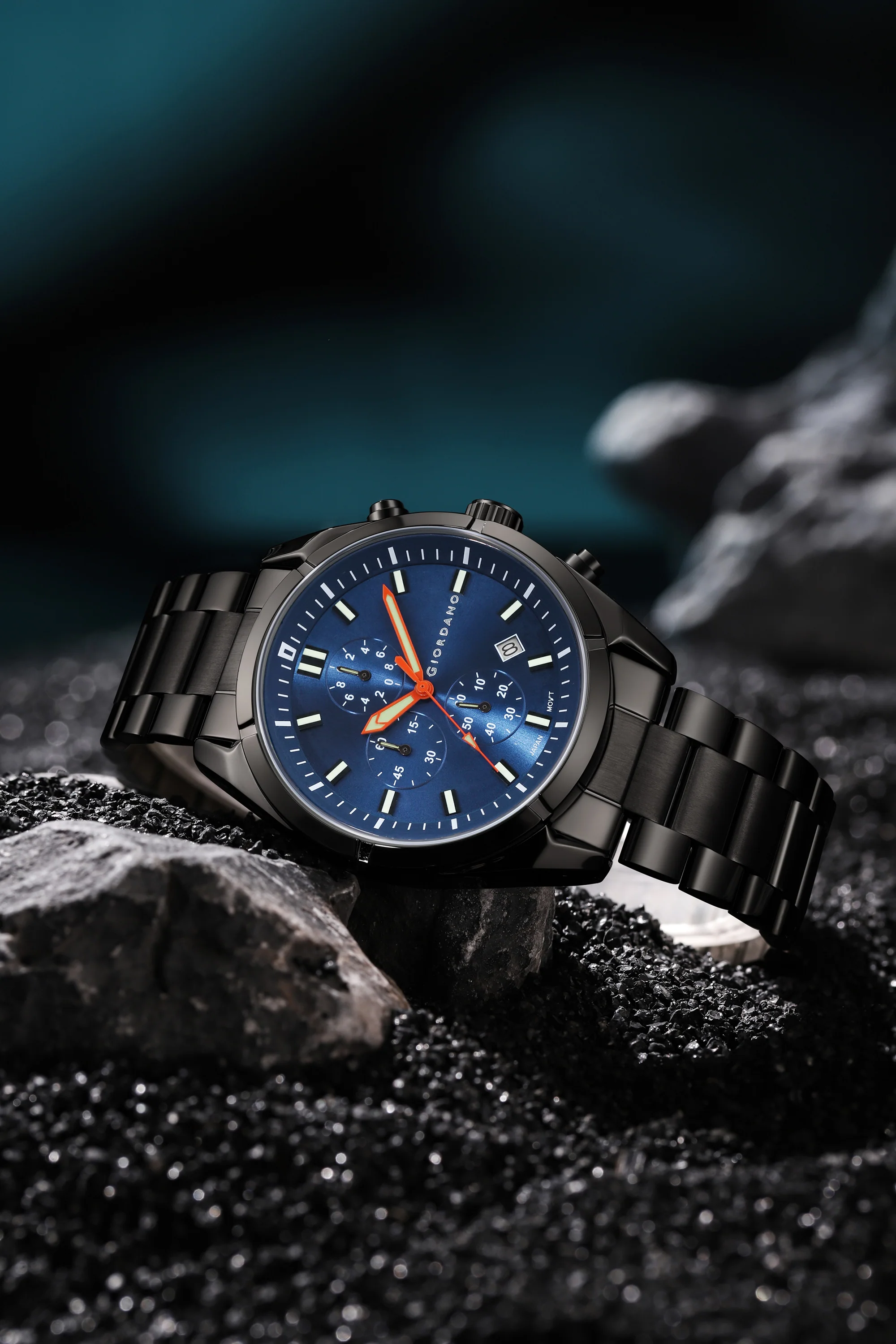 Giordano Multi Function Watch for Men with Round dial, Luminous Hands and Stainless Steel Strap | GZ-50096-22 - Image 3