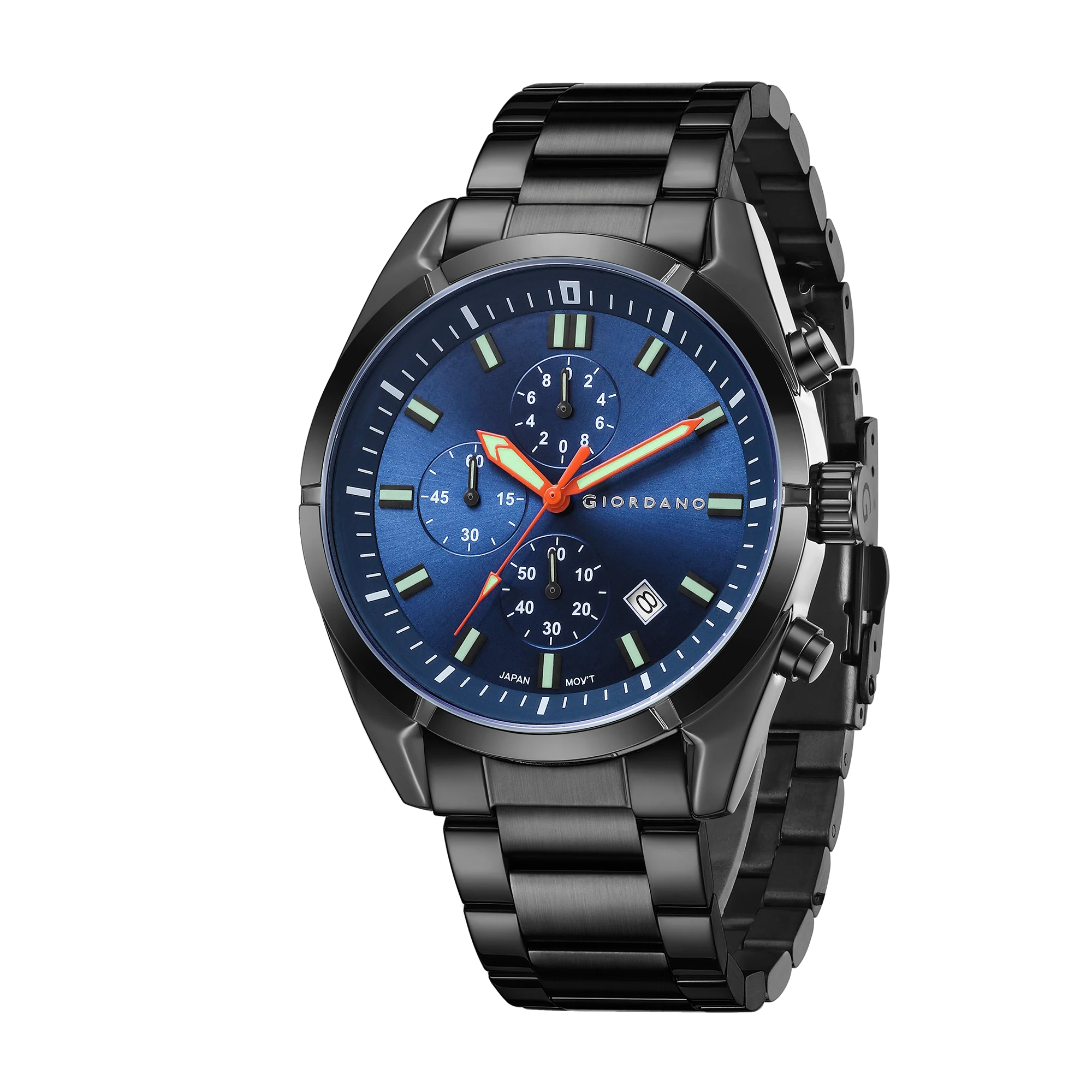 Giordano Multi Function Watch for Men with Round dial, Luminous Hands and Stainless Steel Strap | GZ-50096-22 - Image 4