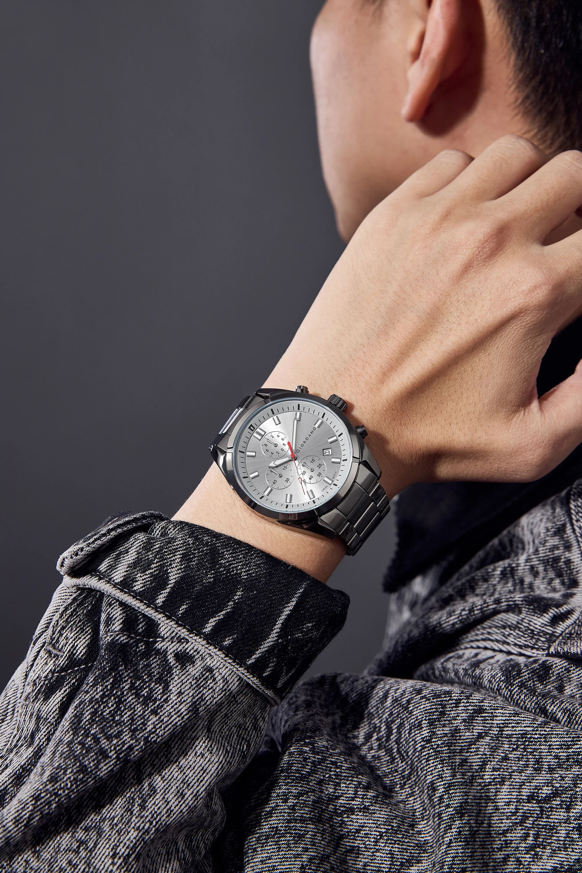 Giordano Multi Function Watch for Men with Round dial, Luminous Hands and Stainless Steel Strap | GZ-50096-33 - Image 2