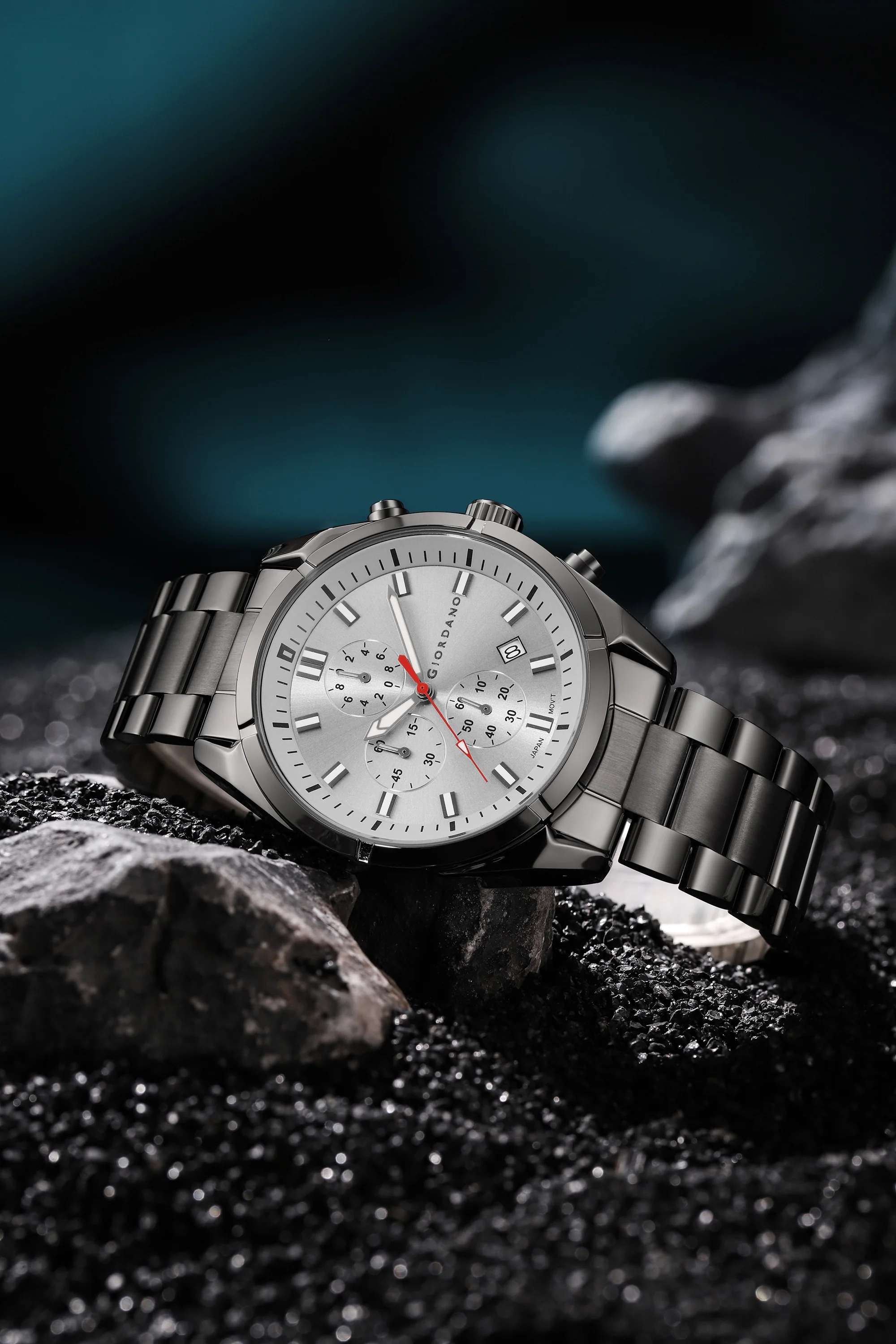 Giordano Multi Function Watch for Men with Round dial, Luminous Hands and Stainless Steel Strap | GZ-50096-33 - Image 3