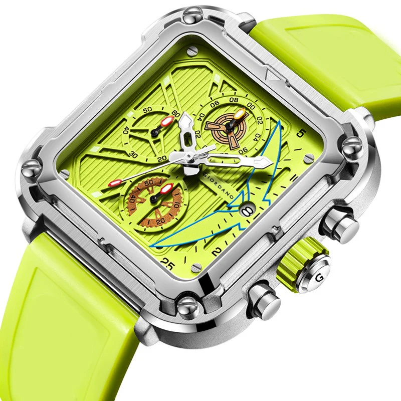 Giordano Multifunction Watch for Men - Perfect Blend of Style and Utility” | Water Resistant Square dial Unique Design Wrist Watch for Man | Best Gift for Males | GZ-50099-01 - Image 8