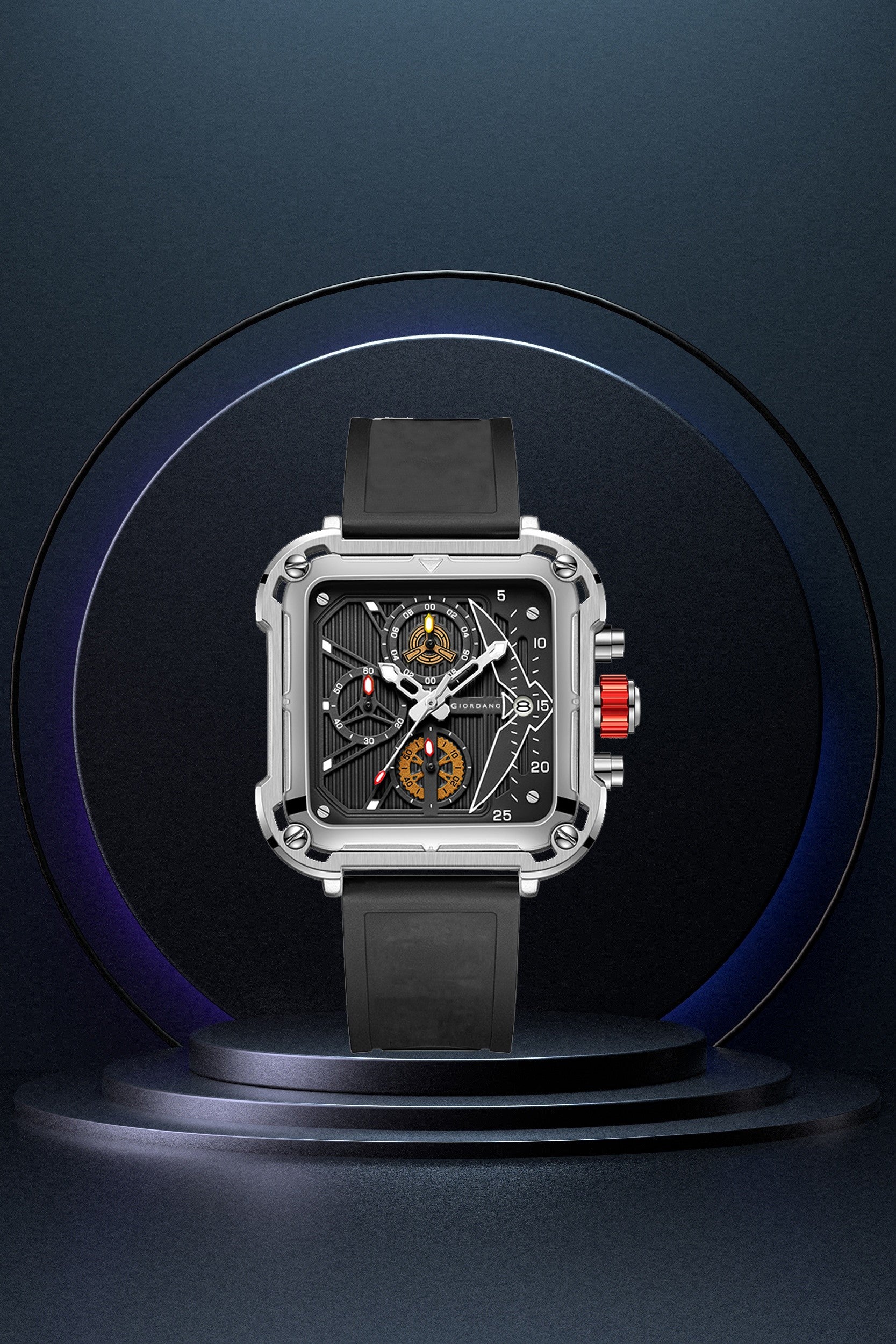 Giordano Multifunction Watch for Men - Perfect Blend of Style and Utility” | Water Resistant Square dial Unique Design Wrist Watch for Man | Best Gift for Males | GZ-50099-02 - Image 3