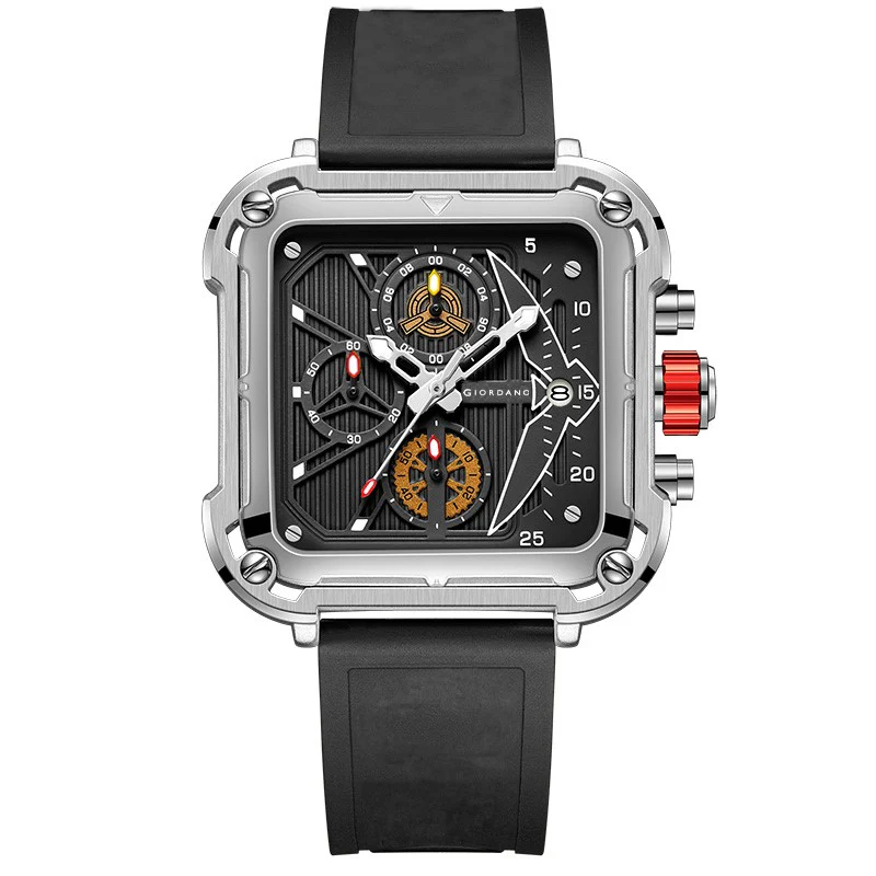 Giordano Multifunction Watch for Men - Perfect Blend of Style and Utility” | Water Resistant Square dial Unique Design Wrist Watch for Man | Best Gift for Males | GZ-50099-02 - Image 5