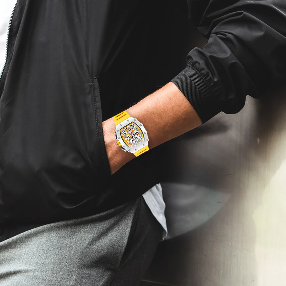 Giordano Multifunction Watch for Men with Day, Date, and 24-Hour Sub-Dial, Water Resistant Square Dial Unique Design | GZ-50144-01 - Image 2
