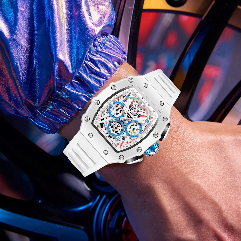 Giordano Multifunction Watch for Men with Day, Date, and 24-Hour Sub-Dial, Water Resistant Square Dial Unique Design | GZ-50144-02 - Image 2