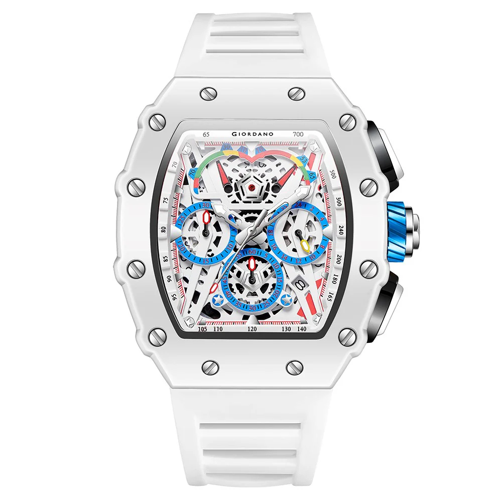 Giordano Multifunction Watch for Men with Day, Date, and 24-Hour Sub-Dial, Water Resistant Square Dial Unique Design | GZ-50144-02 - Image 6