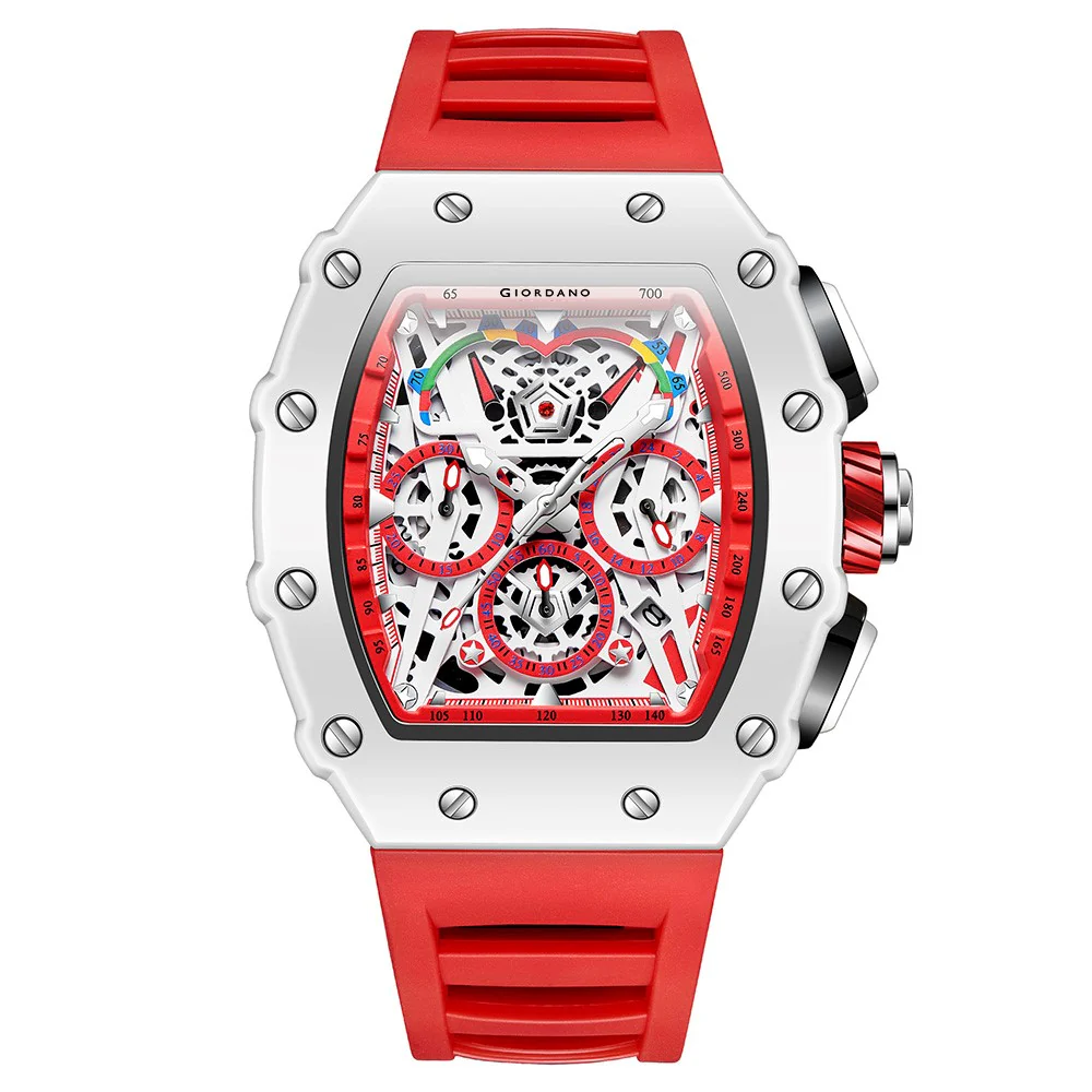 Giordano Multifunction Watch for Men with Day, Date, and 24-Hour Sub-Dial, Water Resistant Square Dial Unique Design | GZ-50144-03 - Image 6