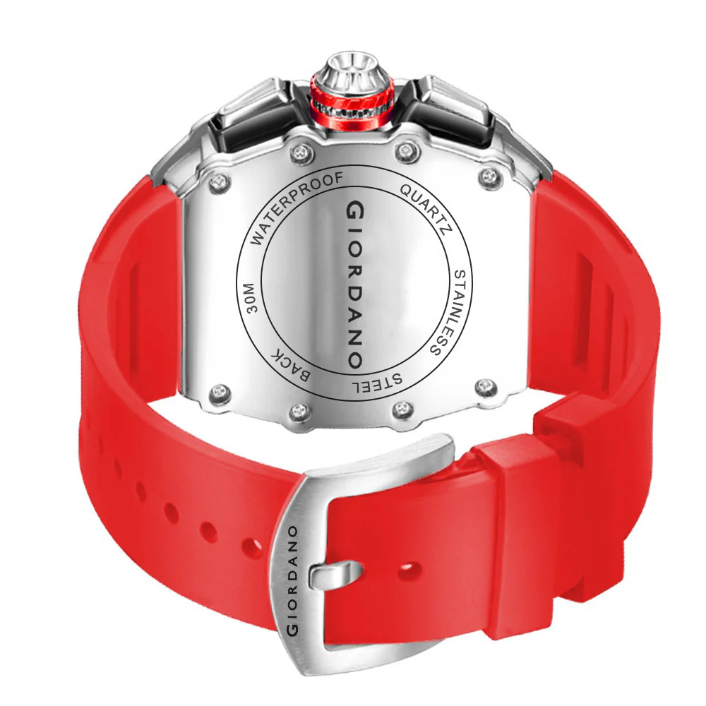 Giordano Multifunction Watch for Men with Day, Date, and 24-Hour Sub-Dial, Water Resistant Square Dial Unique Design | GZ-50144-03 - Image 7