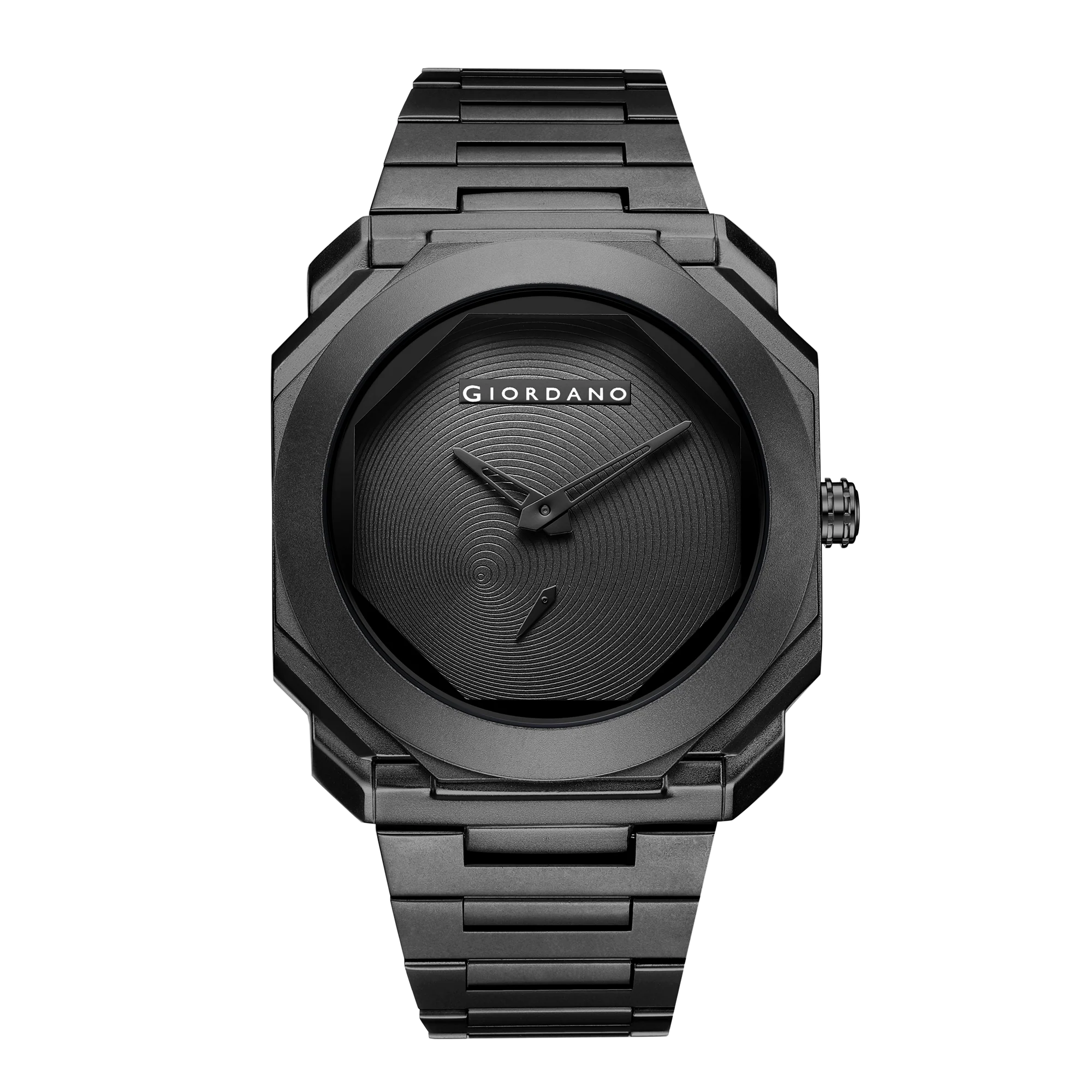 Giordano Octagonal Stainless Steel Watch for Men – Textured Dial with Subdial, Matte Finish Strap | GZ-50131-11 - Image 6