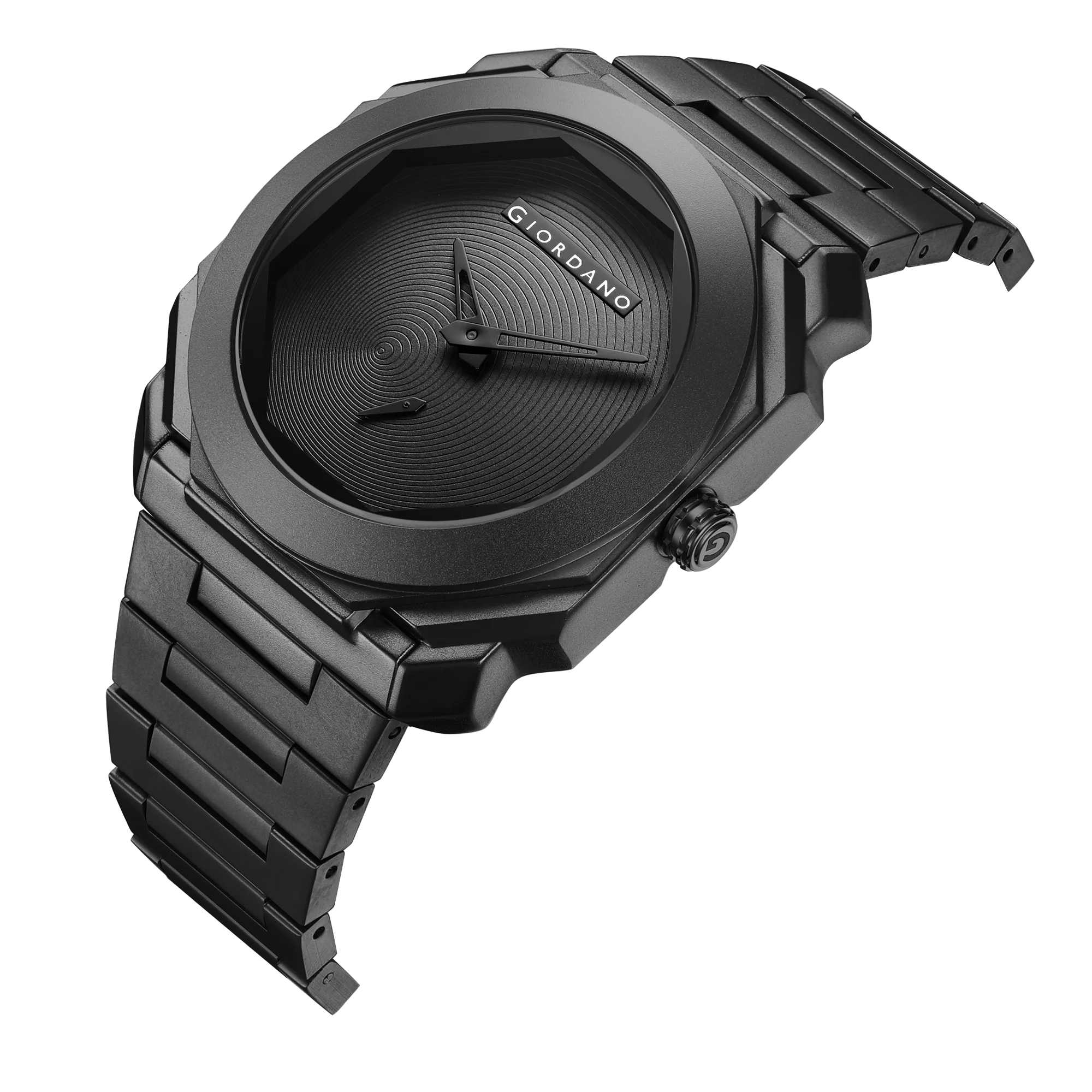 Giordano Octagonal Stainless Steel Watch for Men – Textured Dial with Subdial, Matte Finish Strap | GZ-50131-11 - Image 7