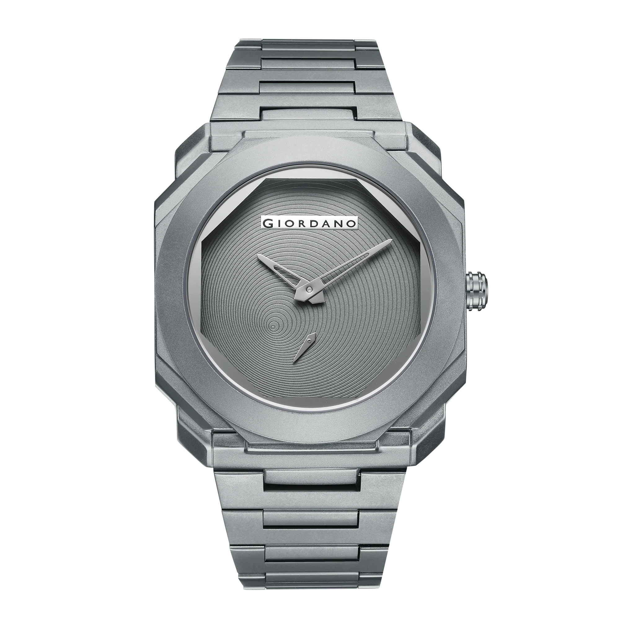 Giordano Octagonal Stainless Steel Watch for Men – Textured Dial with Subdial, Matte Finish Strap | GZ-50131-22 - Image 6