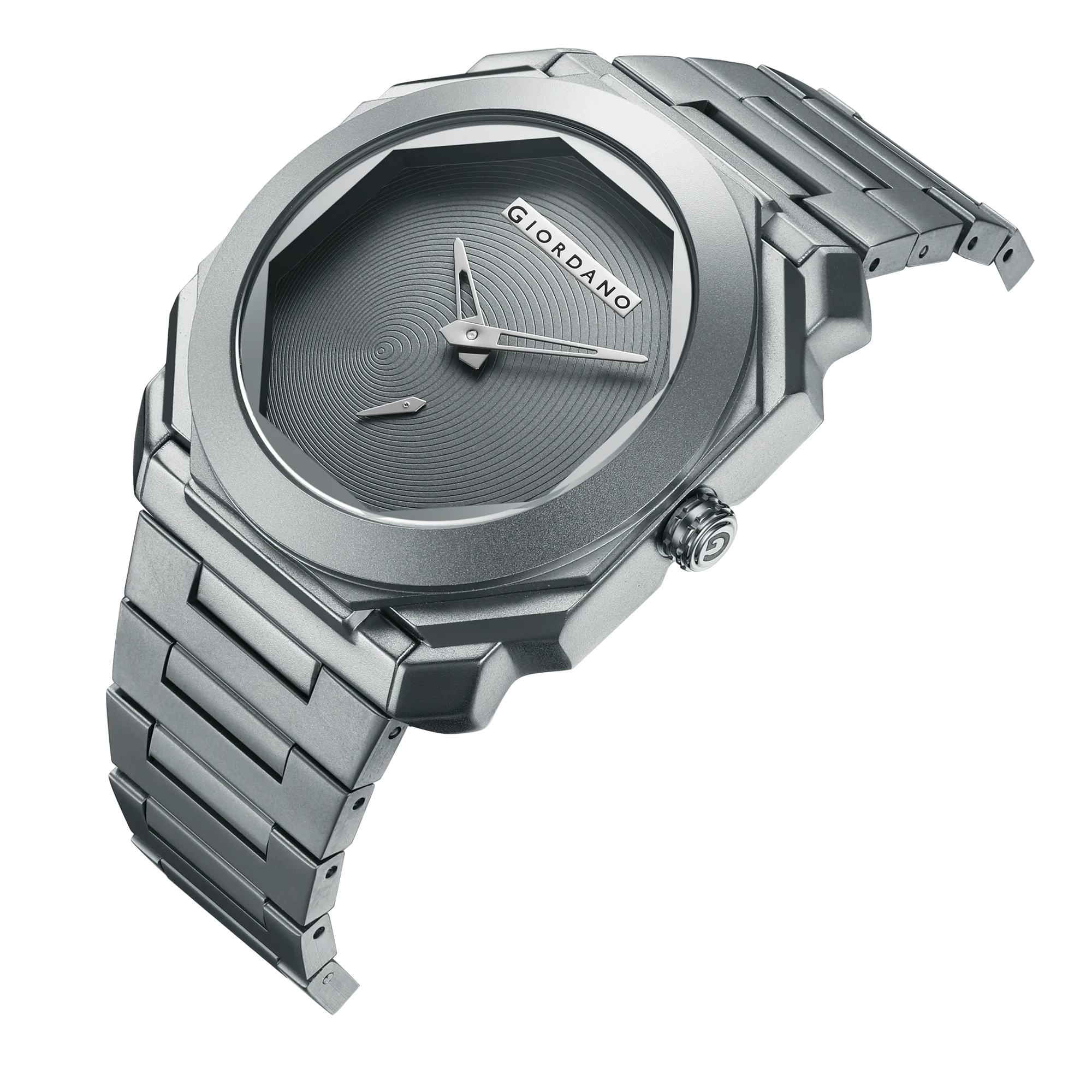 Giordano Octagonal Stainless Steel Watch for Men – Textured Dial with Subdial, Matte Finish Strap | GZ-50131-22 - Image 7