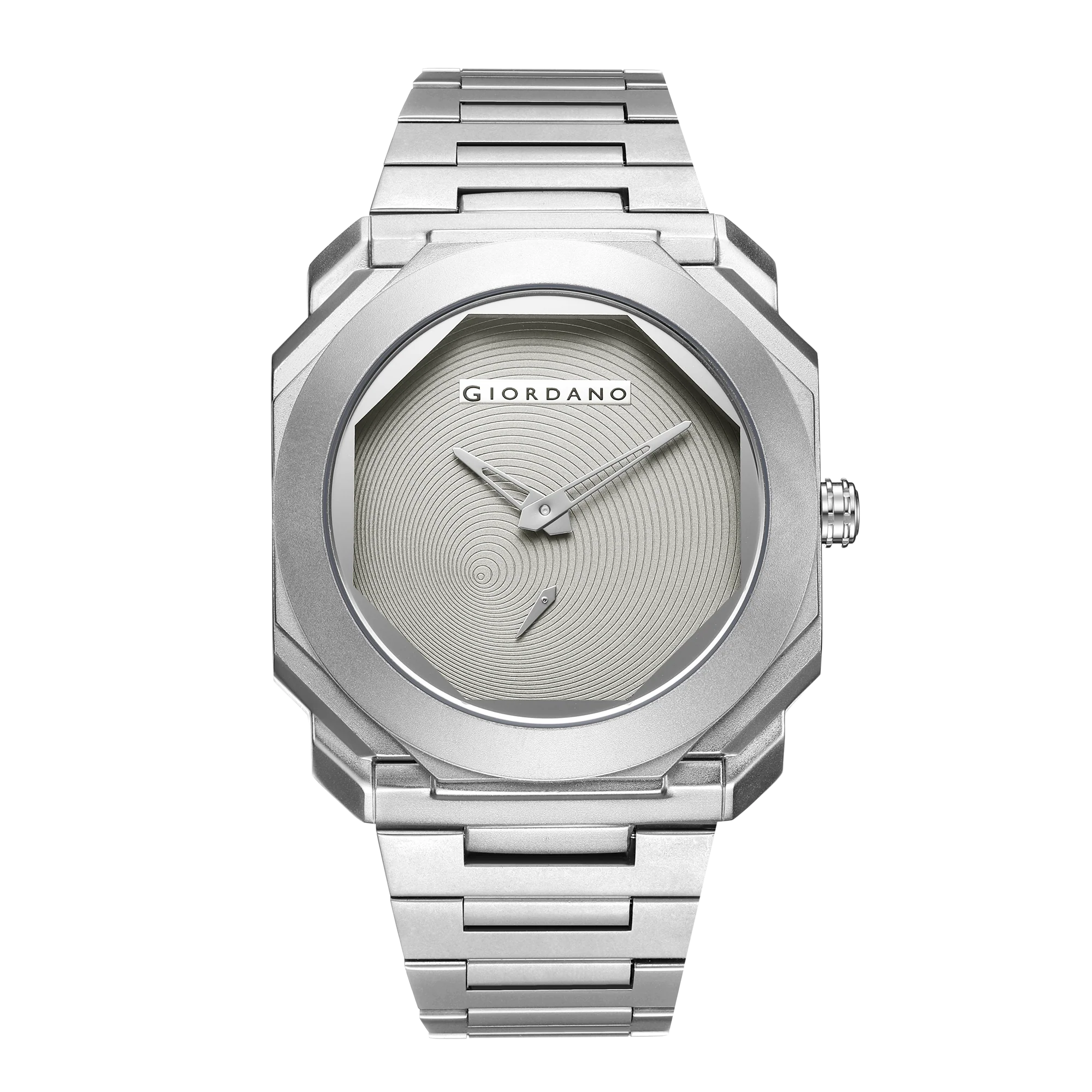 Giordano Octagonal Stainless Steel Watch for Men – Textured Dial with Subdial, Matte Finish Strap | GZ-50131-33 - Image 7