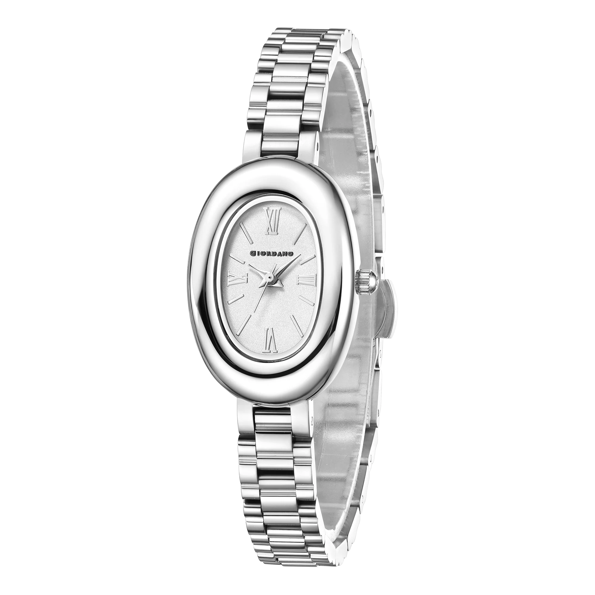 Giordano Oval Shape Dial Watch for Women – Elegant Roman Numerals, Stainless Steel Strap, Sleek Analog Design | GZ-60115-11 - Image 4