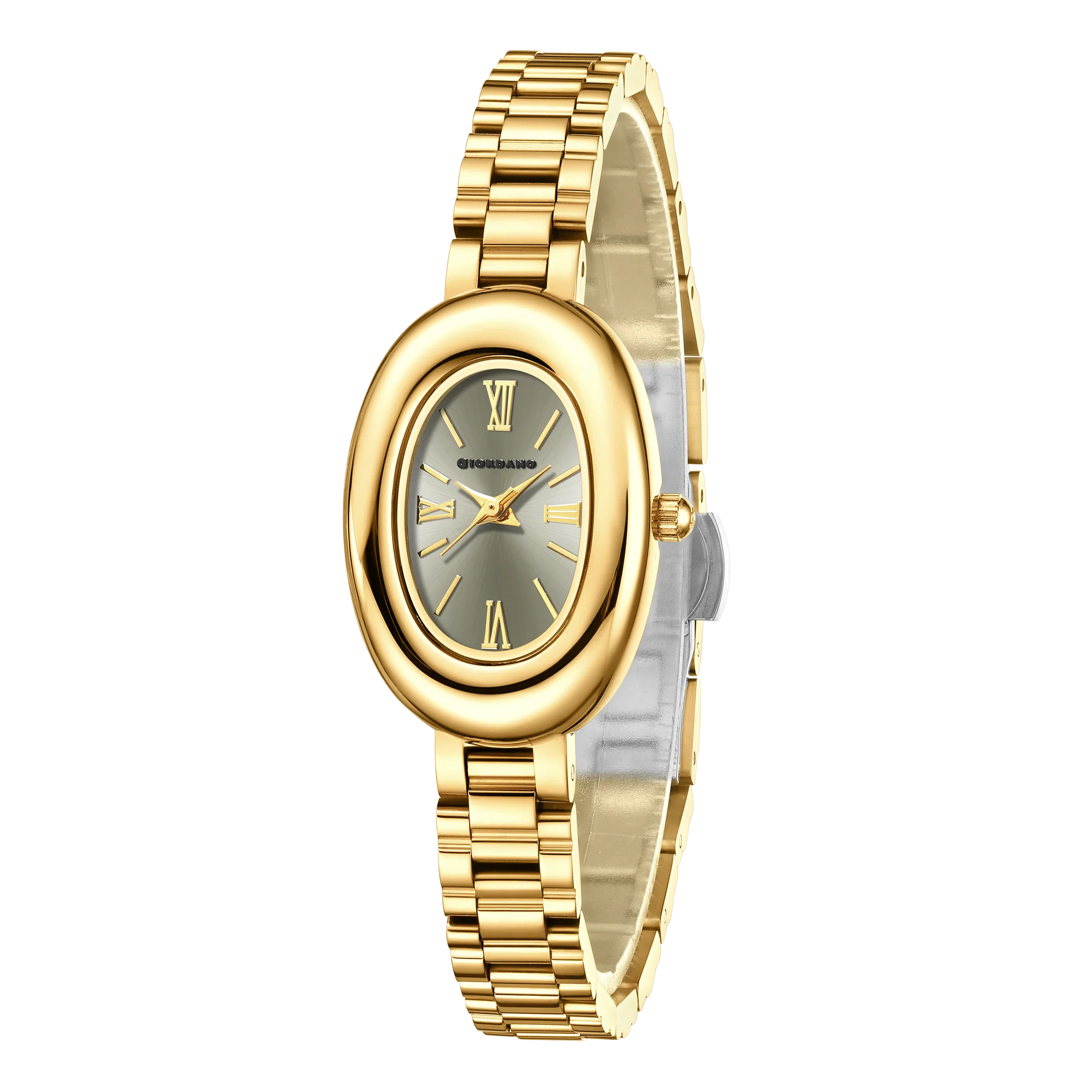 Giordano Oval Shape Dial Watch for Women – Elegant Roman Numerals, Stainless Steel Strap, Sleek Analog Design | GZ-60115-22 - Image 4