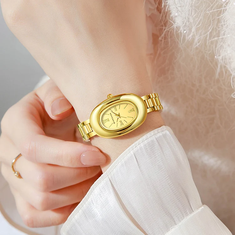 Giordano Oval Shape Dial Watch for Women – Elegant Roman Numerals, Stainless Steel Strap, Sleek Analog Design | GZ-60115-33 - Image 3