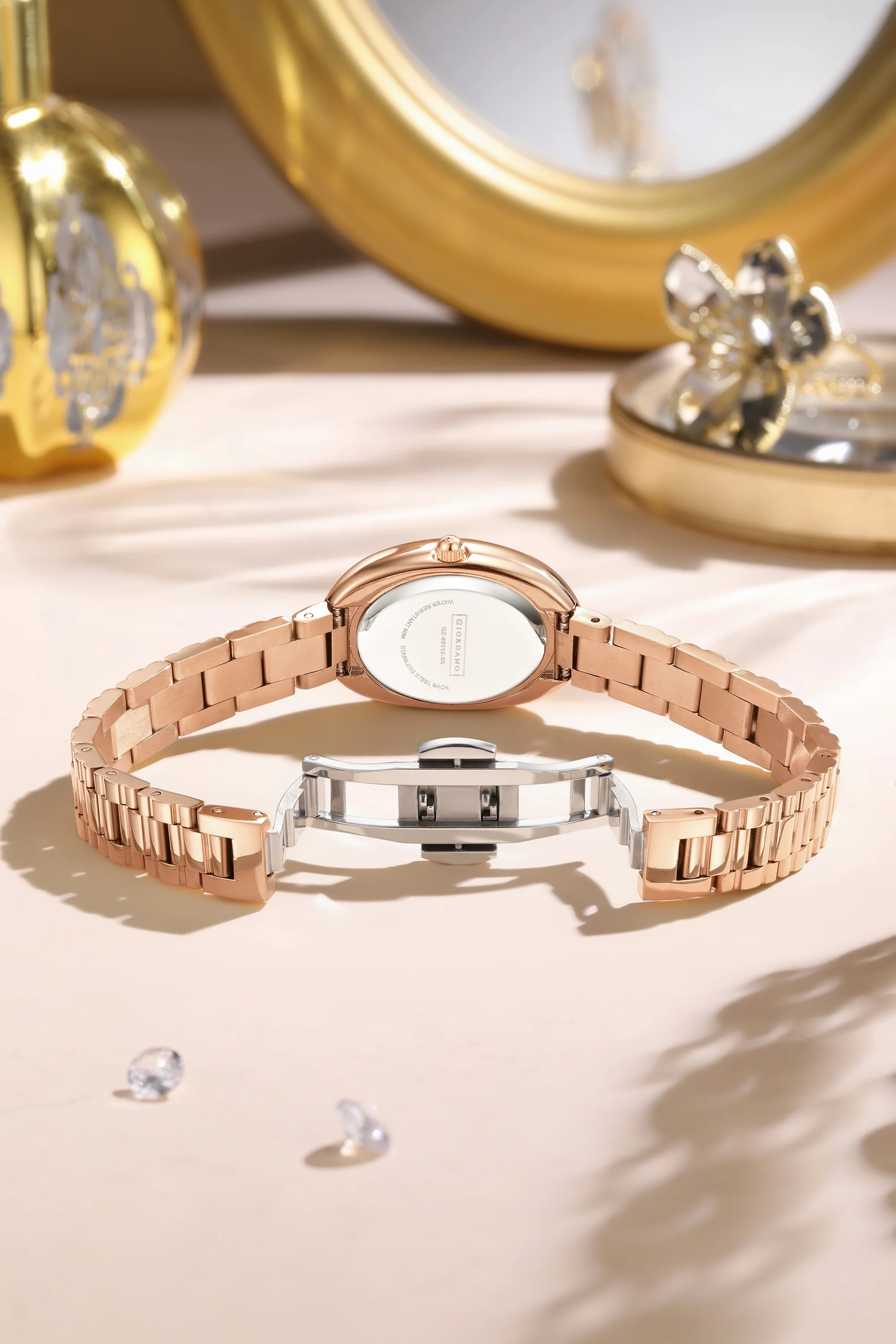 Giordano Oval Shape Dial Watch for Women – Elegant Roman Numerals, Stainless Steel Strap, Sleek Analog Design | GZ-60115-55 - Image 3