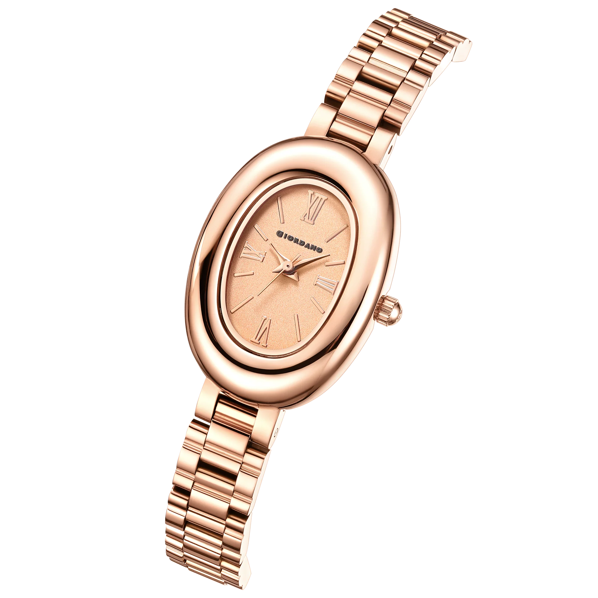 Giordano Oval Shape Dial Watch for Women – Elegant Roman Numerals, Stainless Steel Strap, Sleek Analog Design | GZ-60115-55 - Image 5