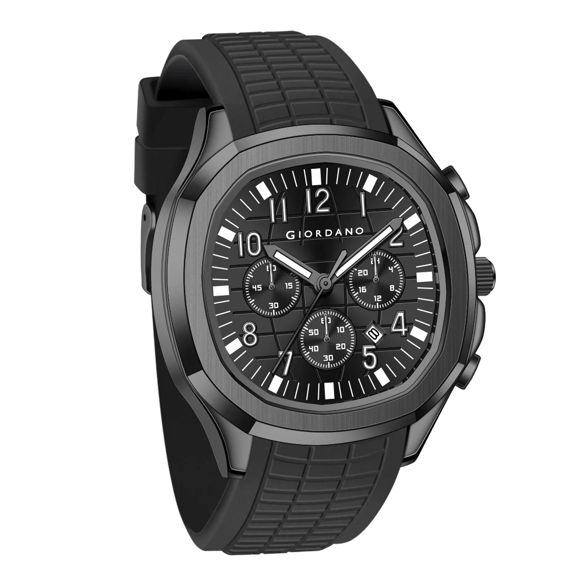 Giordano Precision and Comfort Multi Function Watch for Men with Textured Dial & Trendy Silicone Band | GZ-50143-01 - Image 3