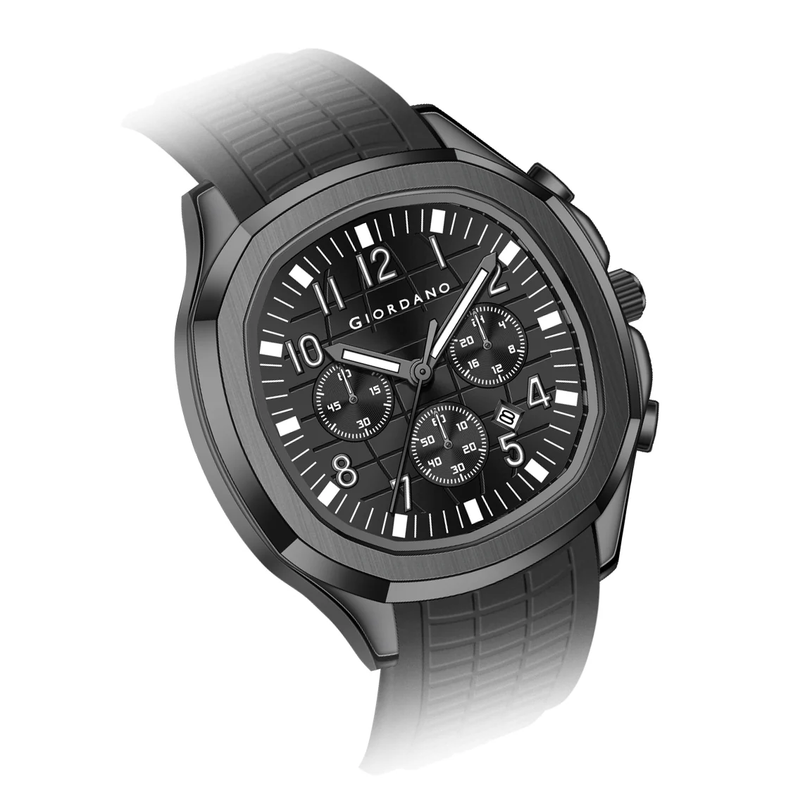 Giordano Precision and Comfort Multi Function Watch for Men with Textured Dial & Trendy Silicone Band | GZ-50143-01 - Image 4