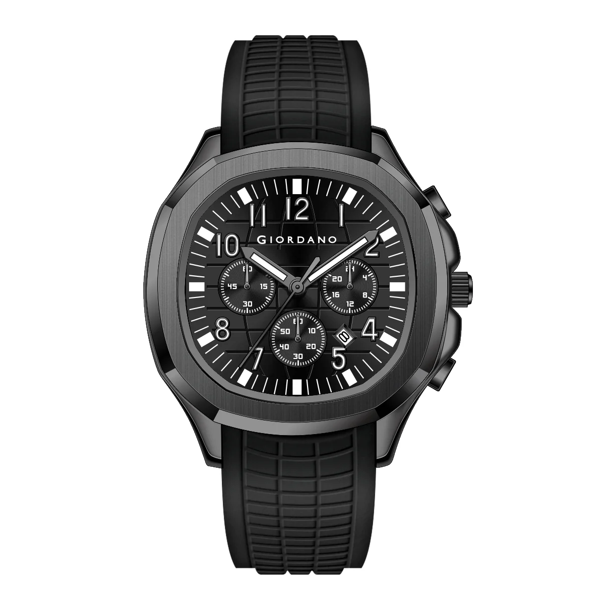 Giordano Precision and Comfort Multi Function Watch for Men with Textured Dial & Trendy Silicone Band | GZ-50143-01 - Image 5